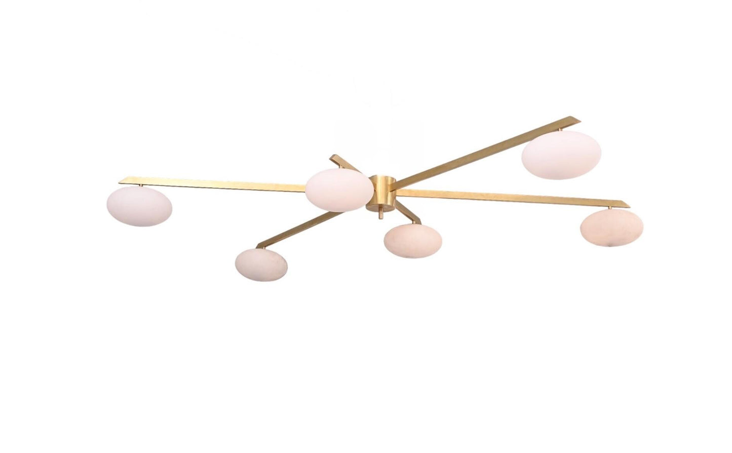 6 Light Stilnovo Style Globe Mid Century Brass Sputnik chandelier light Fixture
