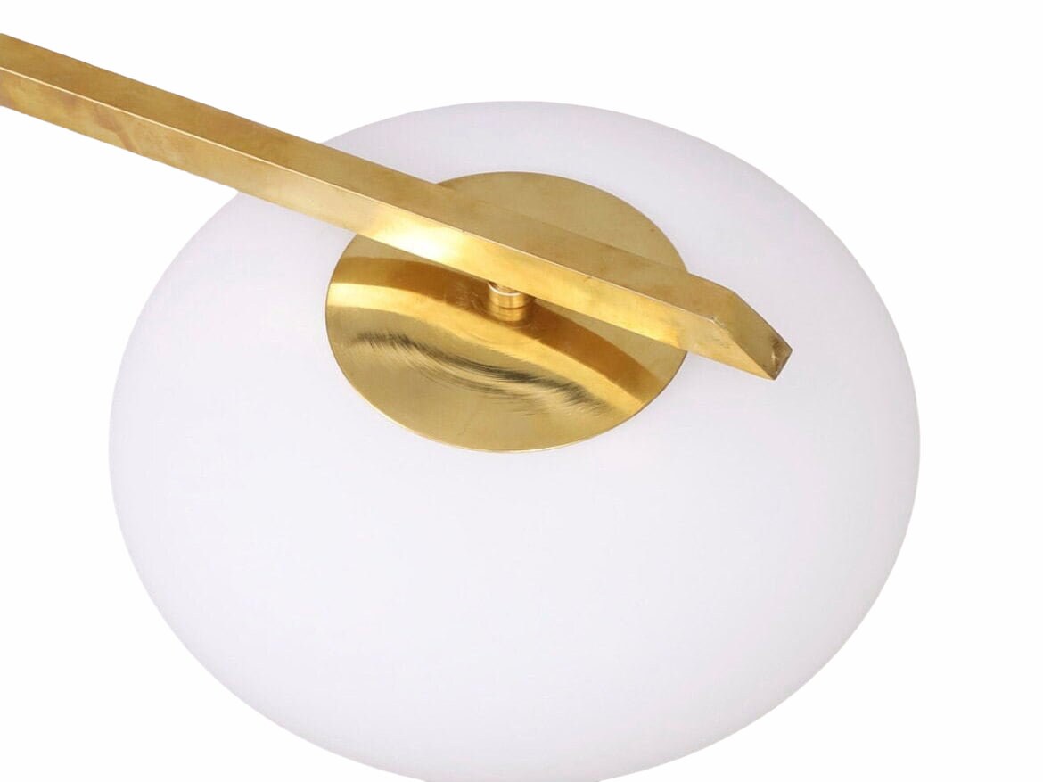 3 Light Stilnovo Style Globe Mid Century Brass Sputnik chandelier light Fixture