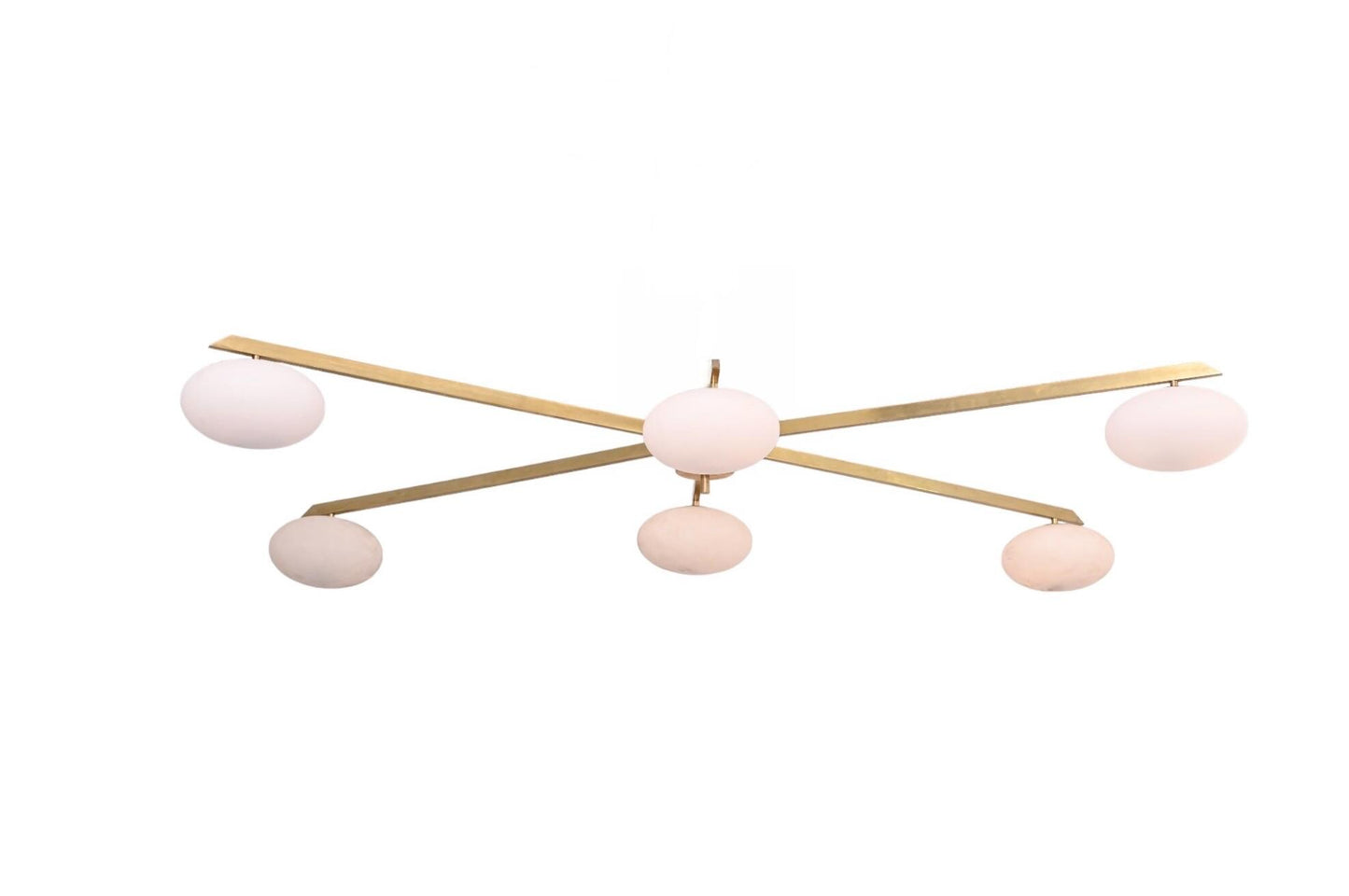 6 Light Stilnovo Style Globe Mid Century Brass Sputnik chandelier light Fixture