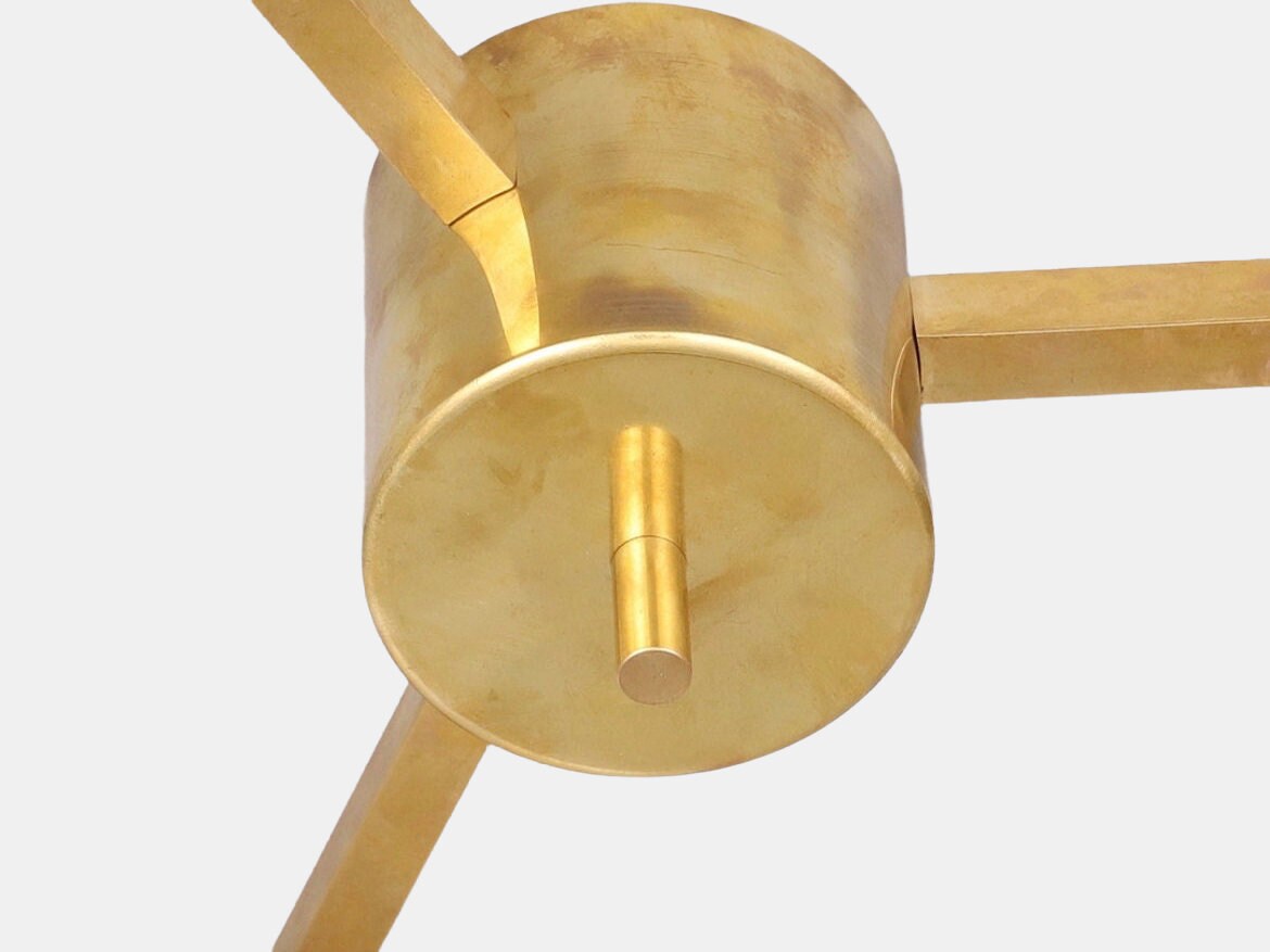 3 Light Stilnovo Style Globe Mid Century Brass Sputnik chandelier light Fixture