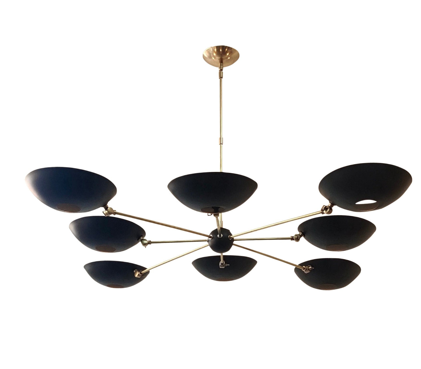 8 Light Pendant Mid Century Modern Raw Brass Sputnik chandelier light Fixture