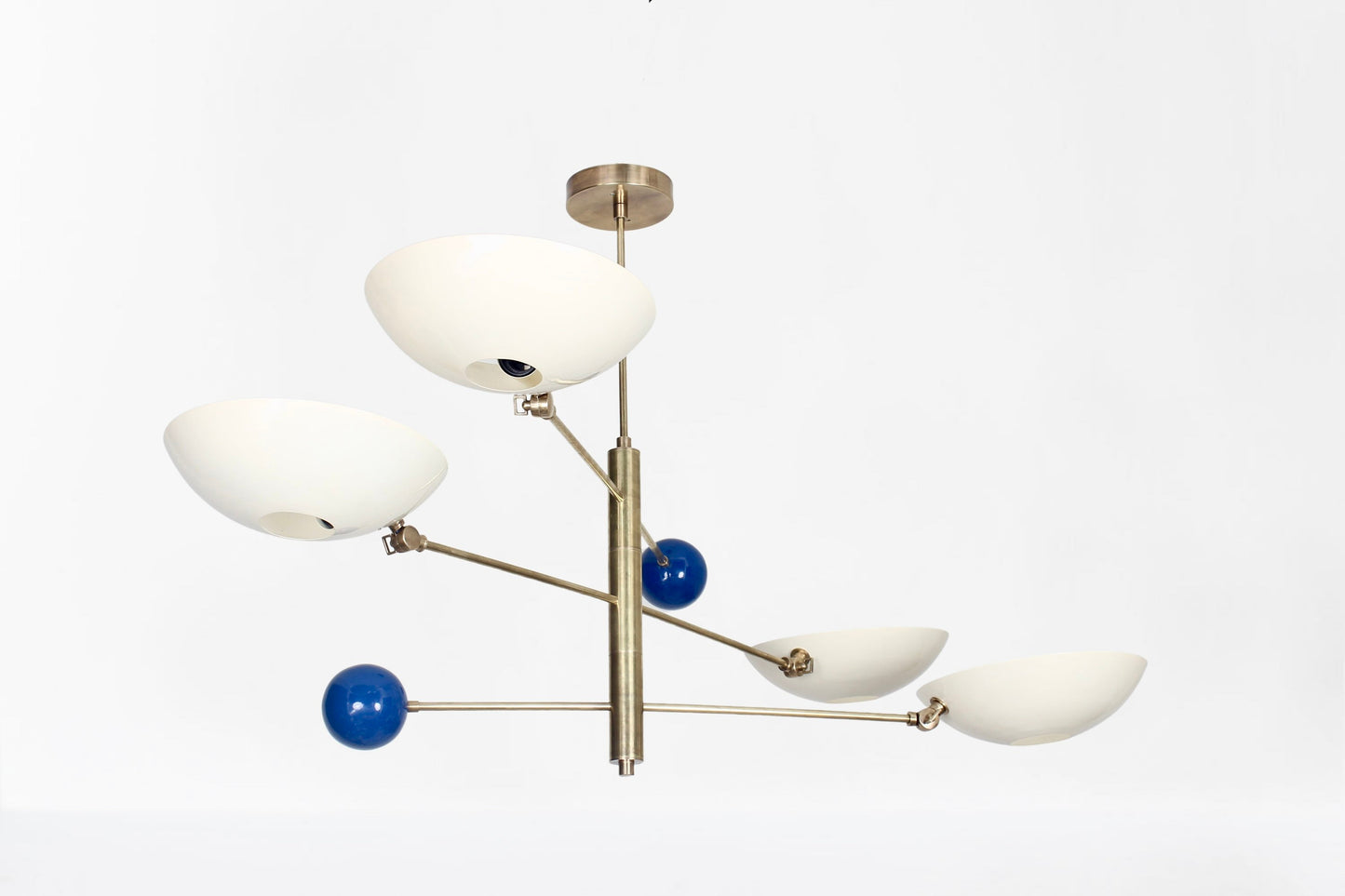 4 Light Pendant Mid Century Modern Raw Brass Sputnik chandelier light Fixture