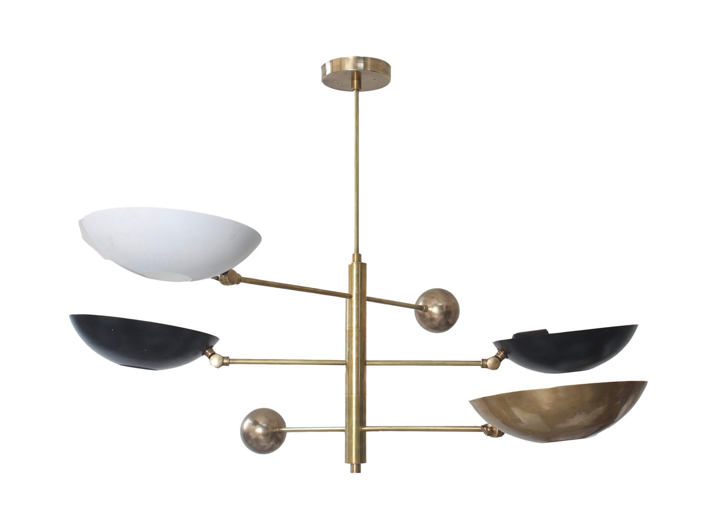 4 Light Pendant Mid Century Modern Raw Brass Sputnik chandelier light Fixture