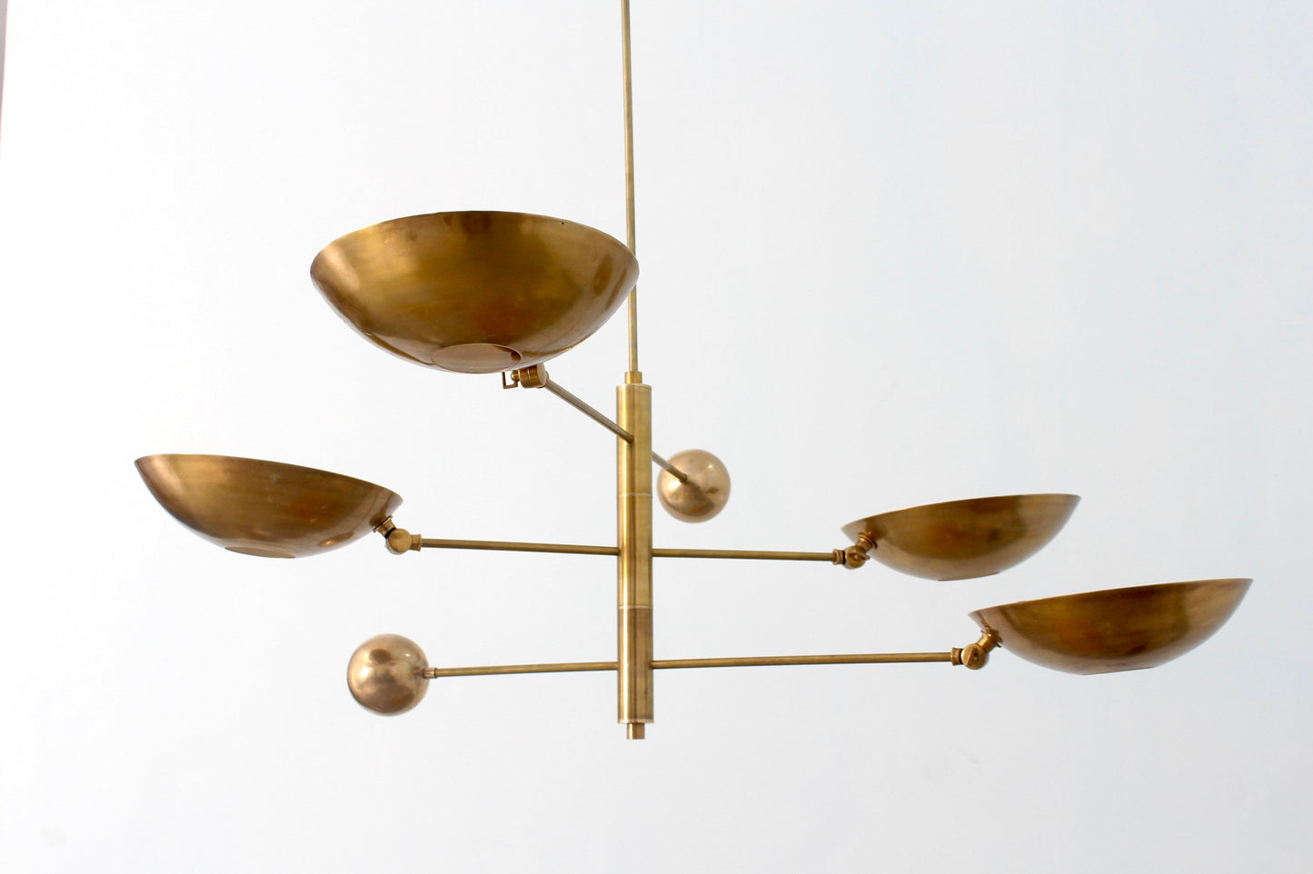 4 Light Pendant Mid Century Modern Raw Brass Sputnik chandelier light Fixture