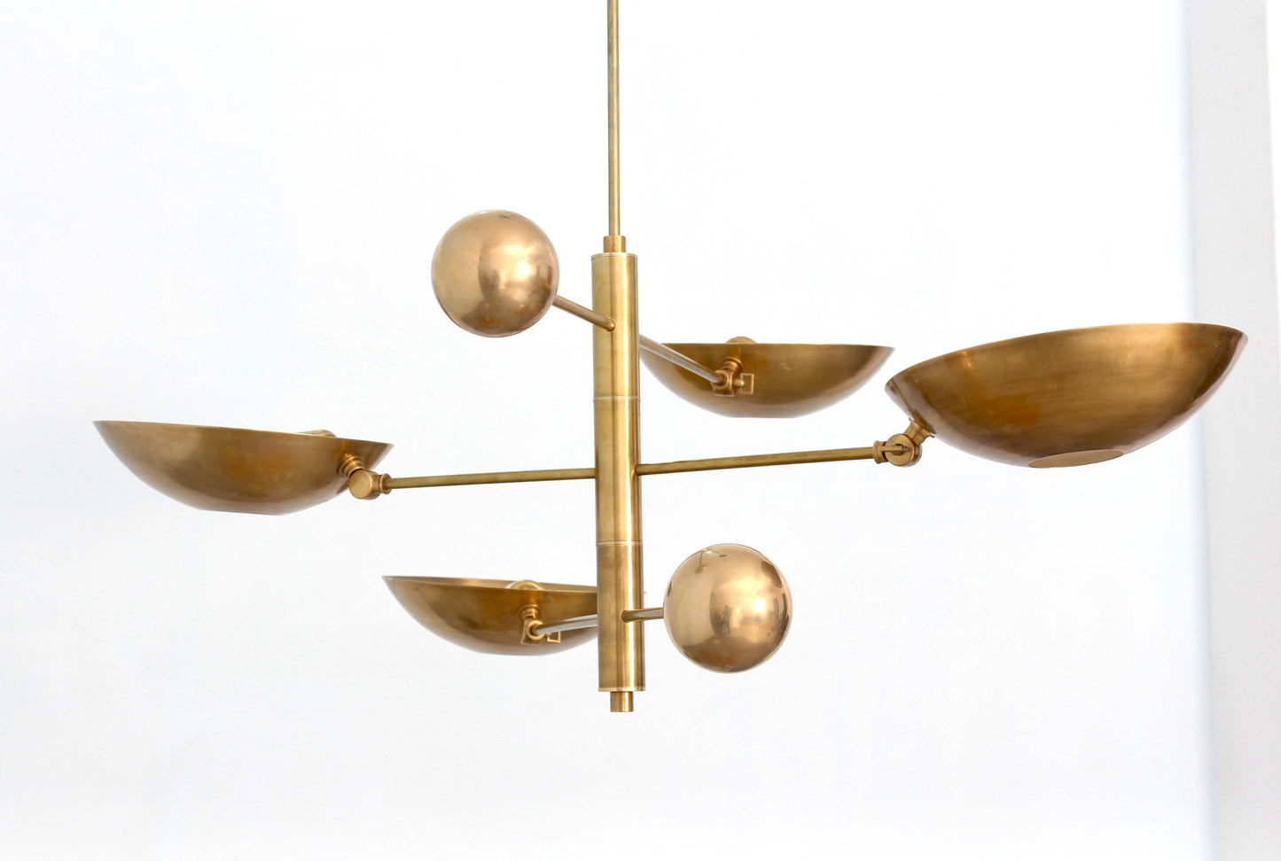 4 Light Pendant Mid Century Modern Raw Brass Sputnik chandelier light Fixture