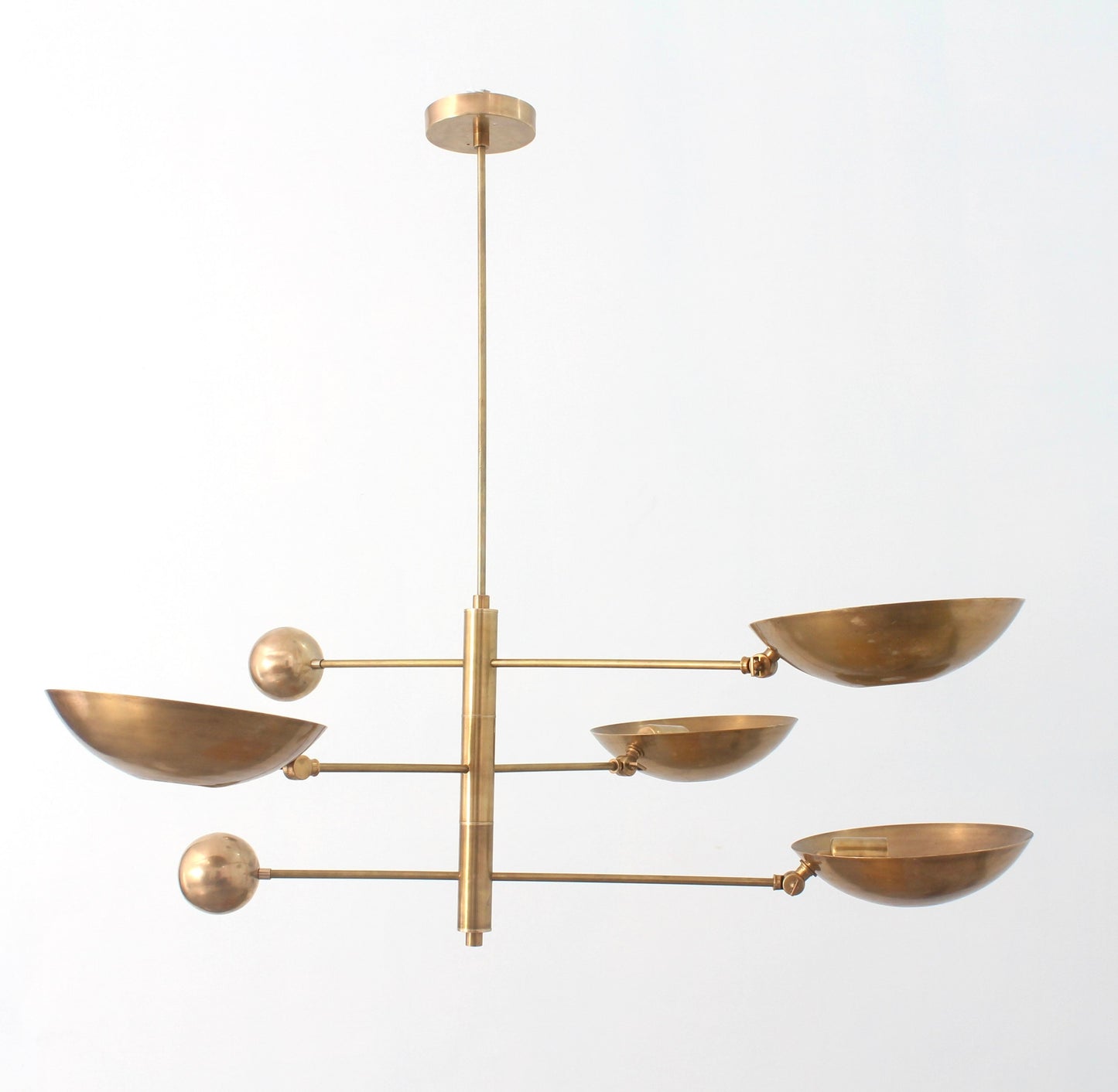 4 Light Pendant Mid Century Modern Raw Brass Sputnik chandelier light Fixture