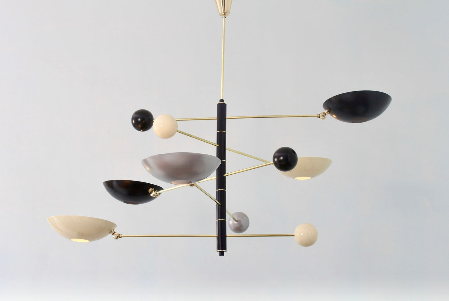 5 Light Pendant Mid Century Modern Raw Brass Sputnik chandelier light Fixture