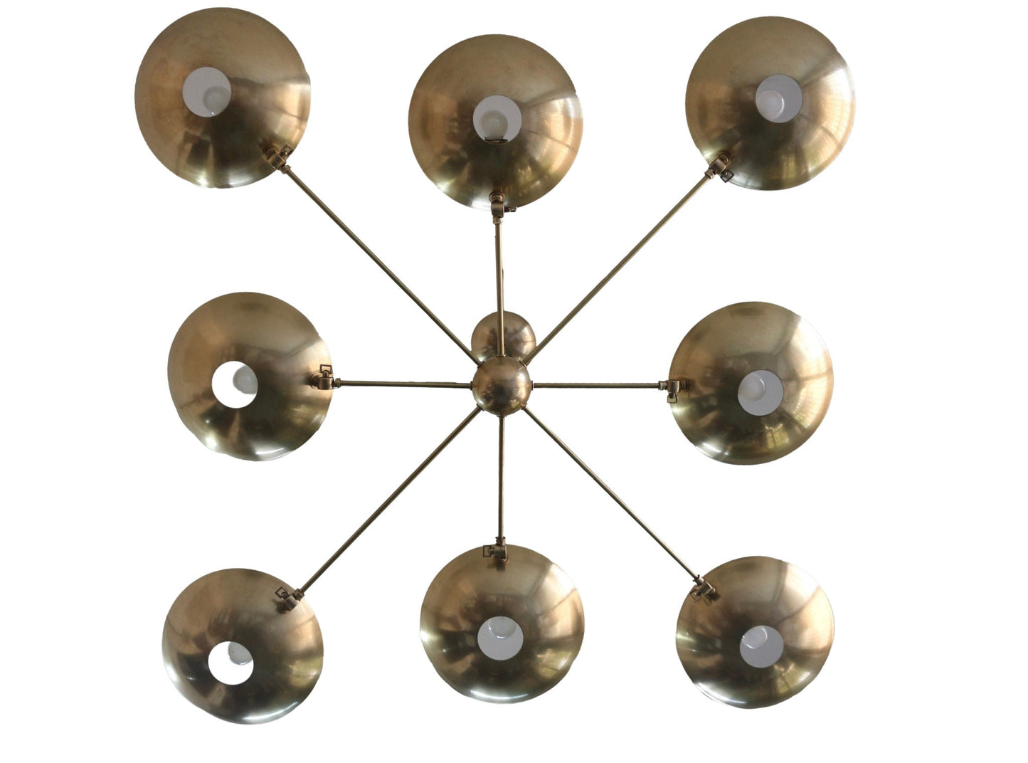 8 Light Pendant Mid Century Modern Raw Brass Sputnik chandelier light Fixture