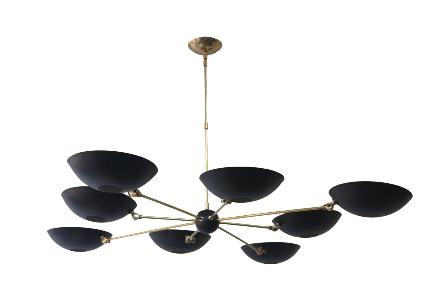 8 Light Pendant Mid Century Modern Raw Brass Sputnik chandelier light Fixture