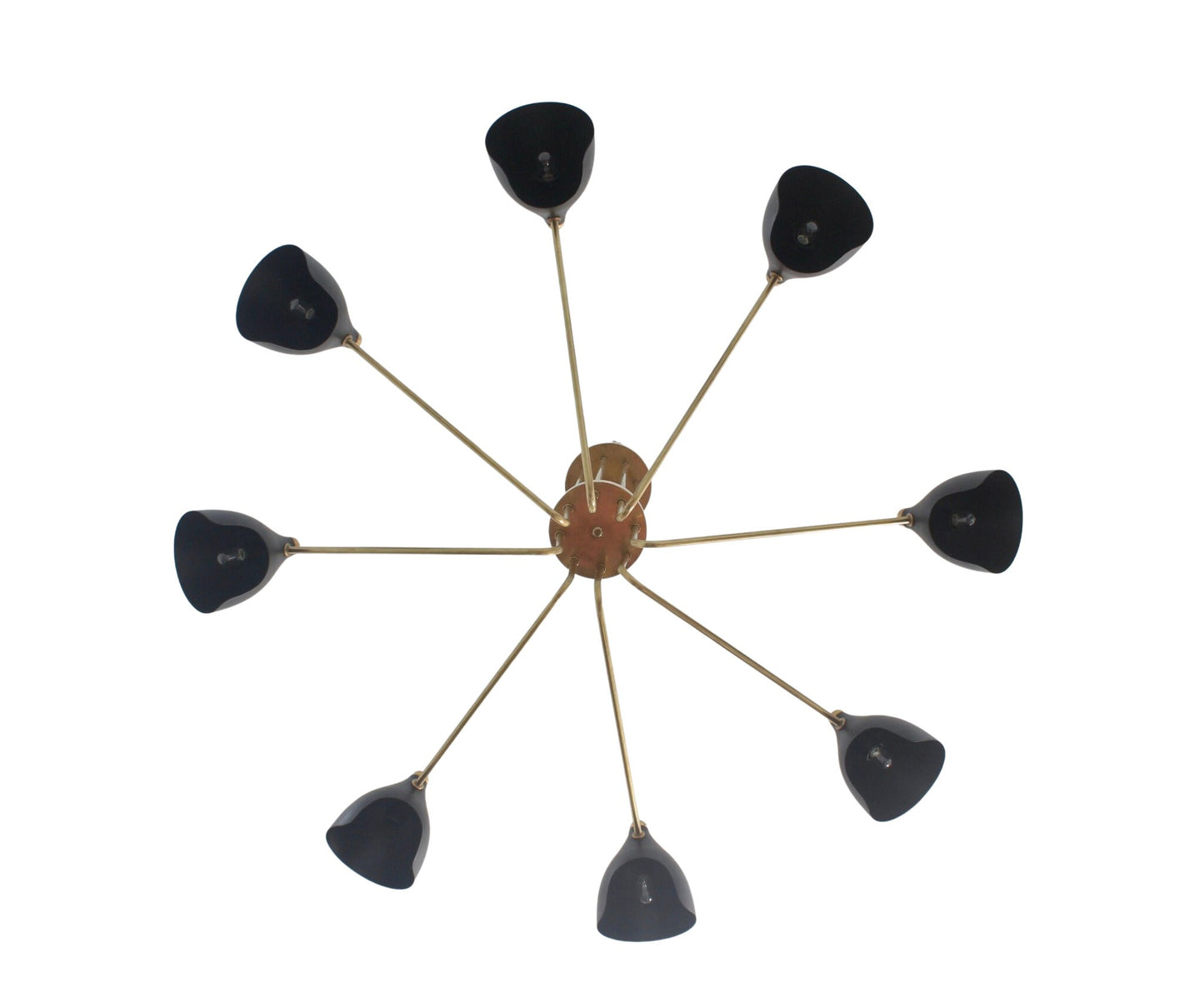 8 Armed Mid Century Brass Chandelier