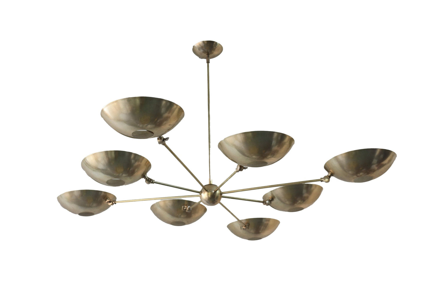 8 Light Pendant Mid Century Modern Raw Brass Sputnik chandelier light Fixture