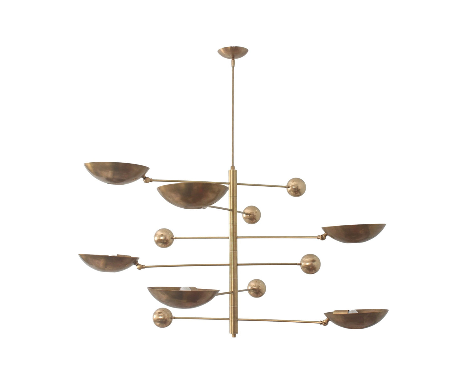 6 Light Pendant Mid Century Modern Raw Brass Sputnik chandelier light Fixture