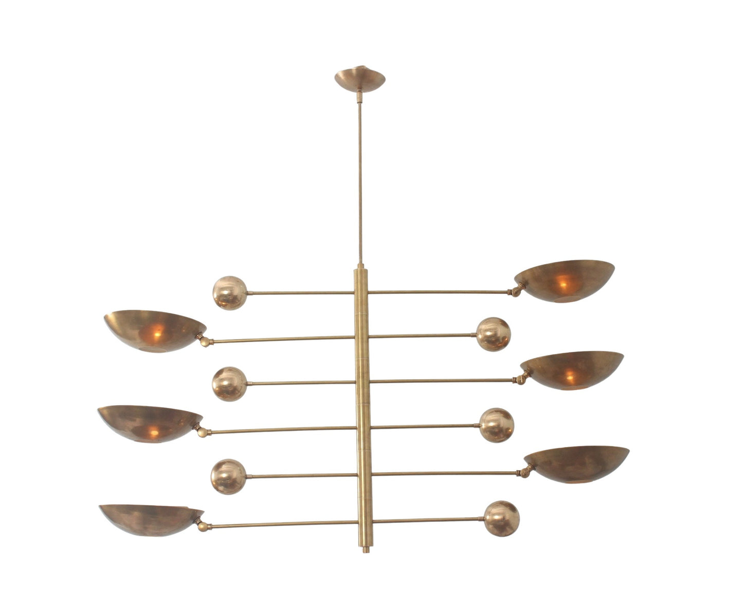 6 Light Pendant Mid Century Modern Raw Brass Sputnik chandelier light Fixture