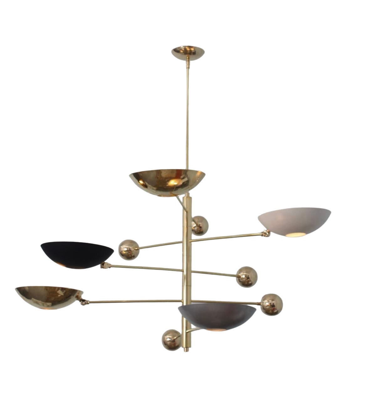 6 Light Pendant Mid Century Modern Raw Brass Sputnik chandelier light Fixture