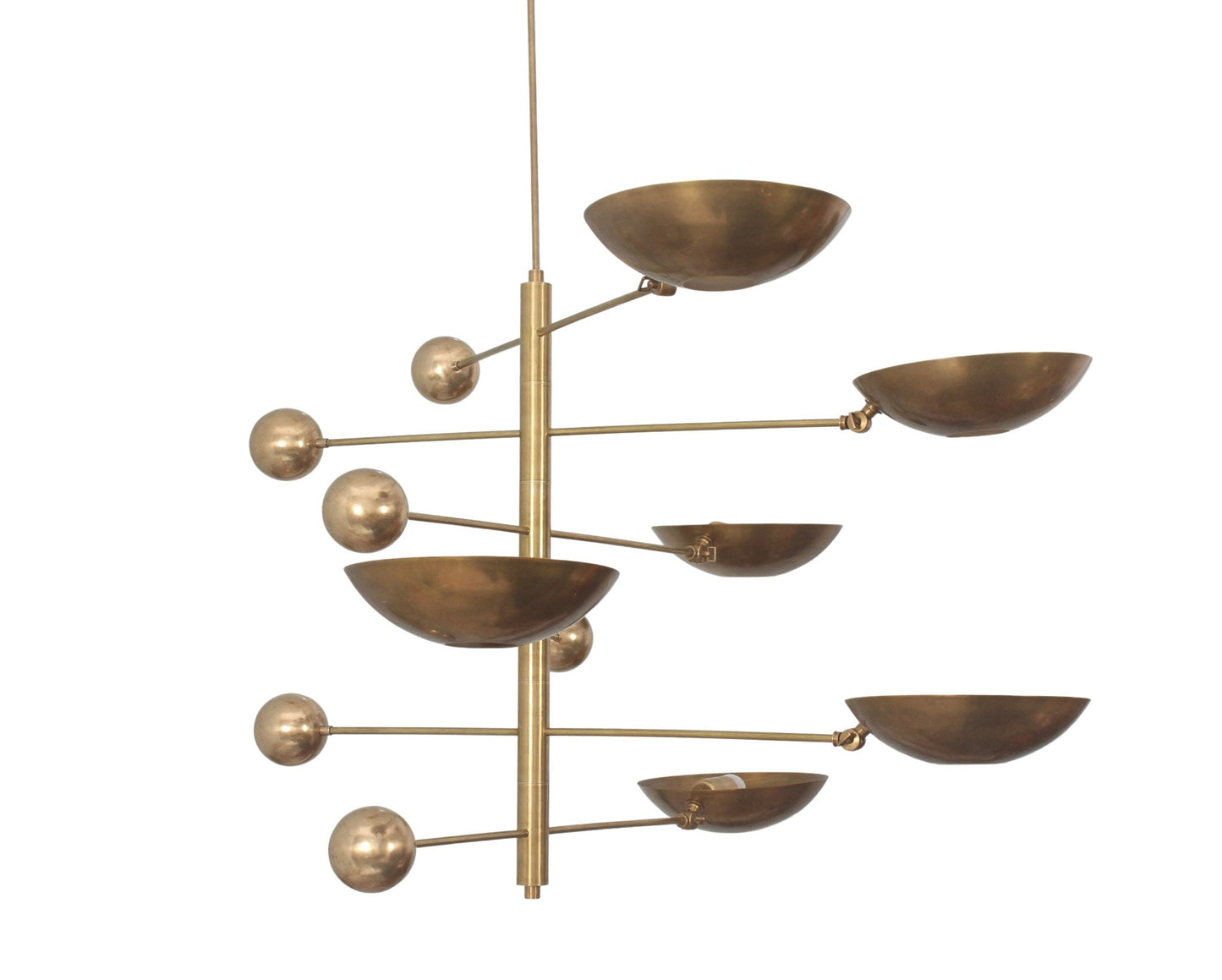 6 Light Pendant Mid Century Modern Raw Brass Sputnik chandelier light Fixture