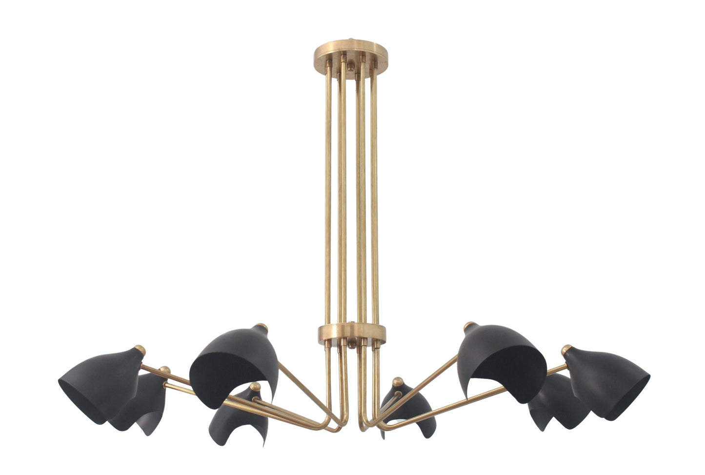8 Armed Mid Century Brass Chandelier