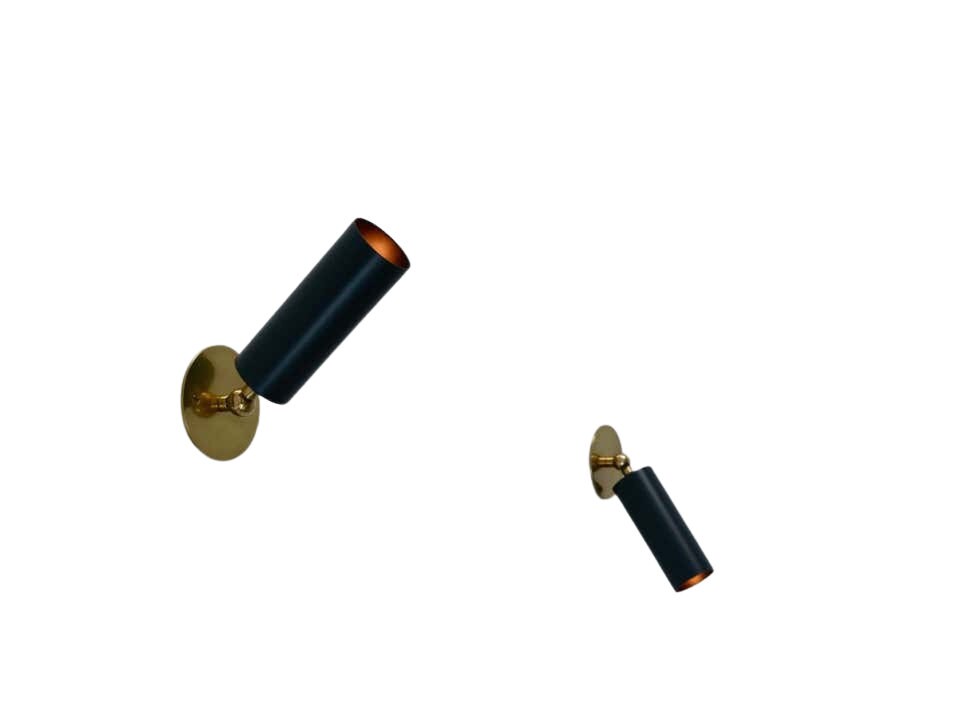 1 Light Italian Cylindrical Spot Sconces wall lamp Brass Fixture