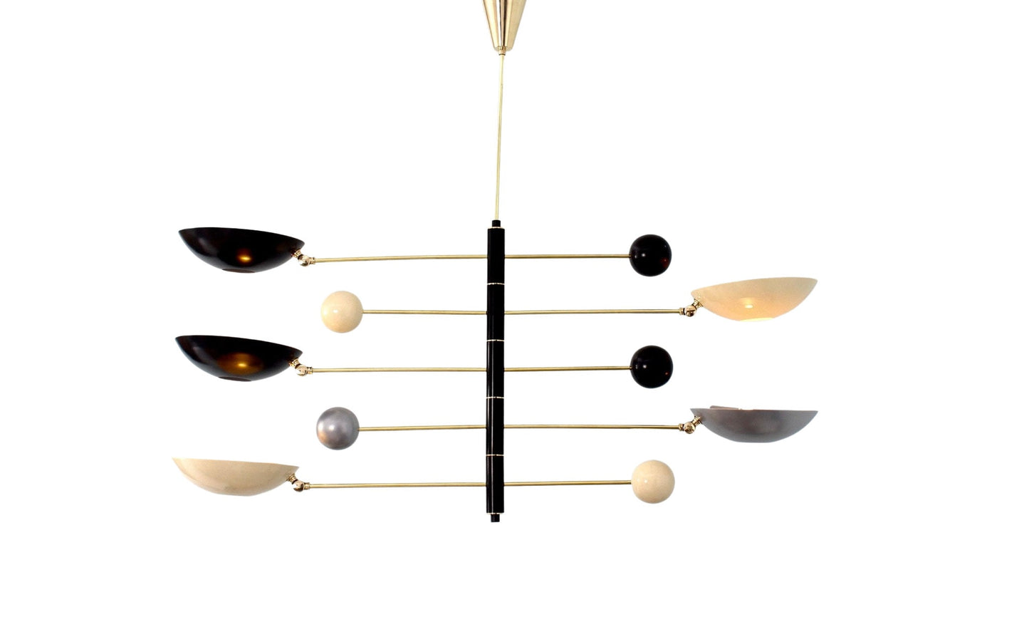 5 Light Pendant Mid Century Modern Raw Brass Sputnik chandelier light Fixture
