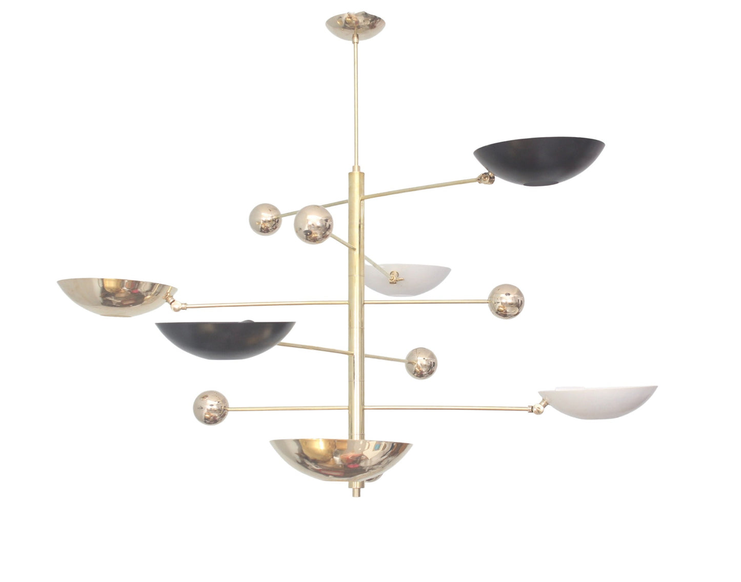 6 Light Pendant Mid Century Modern Raw Brass Sputnik chandelier light Fixture