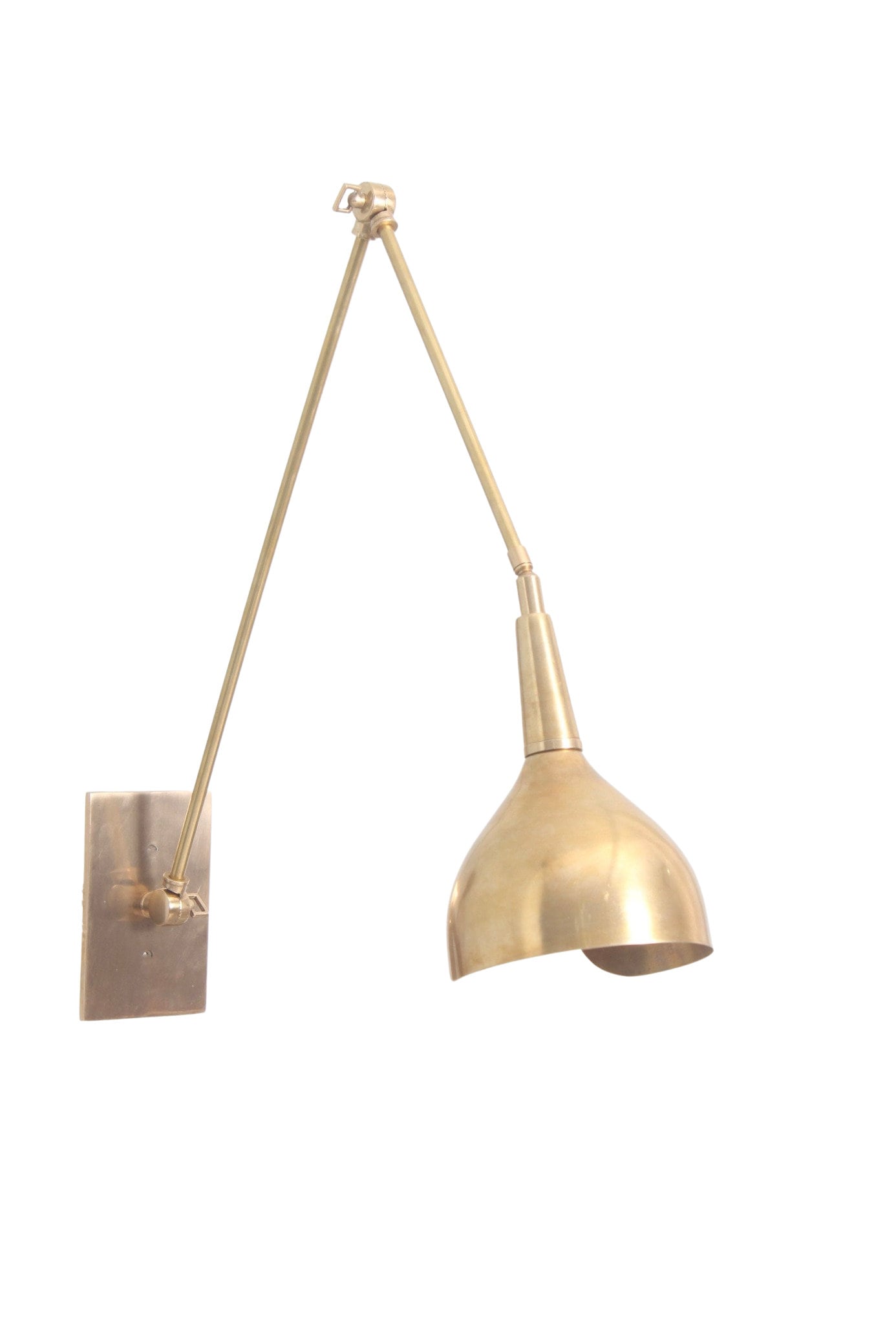 Handmade Vintage Inspired Toronto Cut Shade Wall Scones Raw Brass Light Fixture