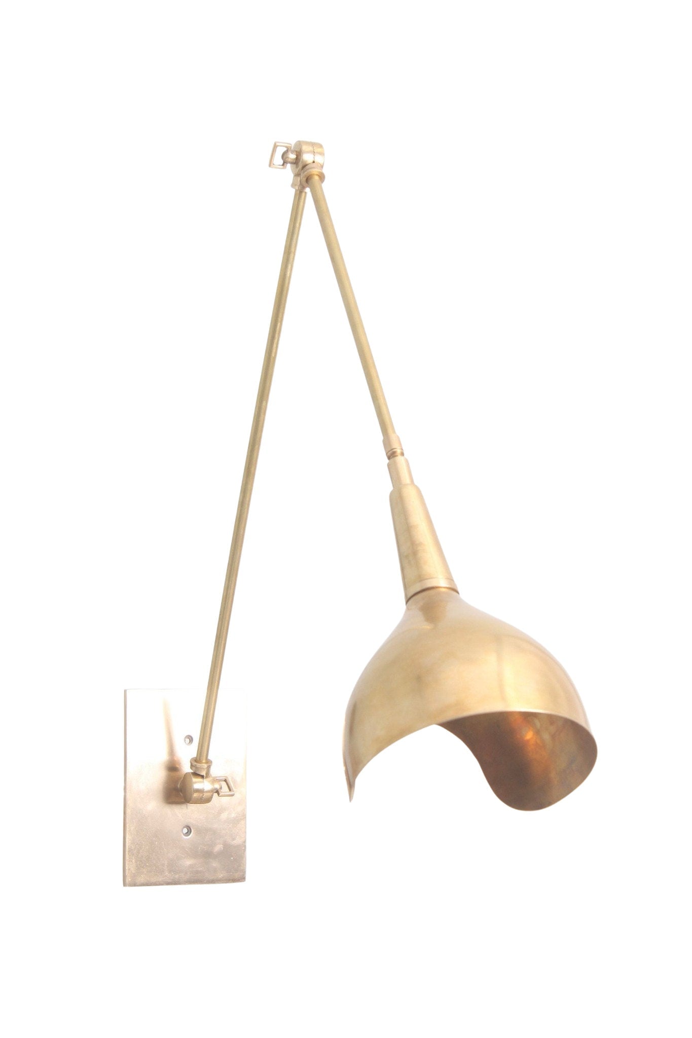 Handmade Vintage Inspired Toronto Cut Shade Wall Scones Raw Brass Light Fixture