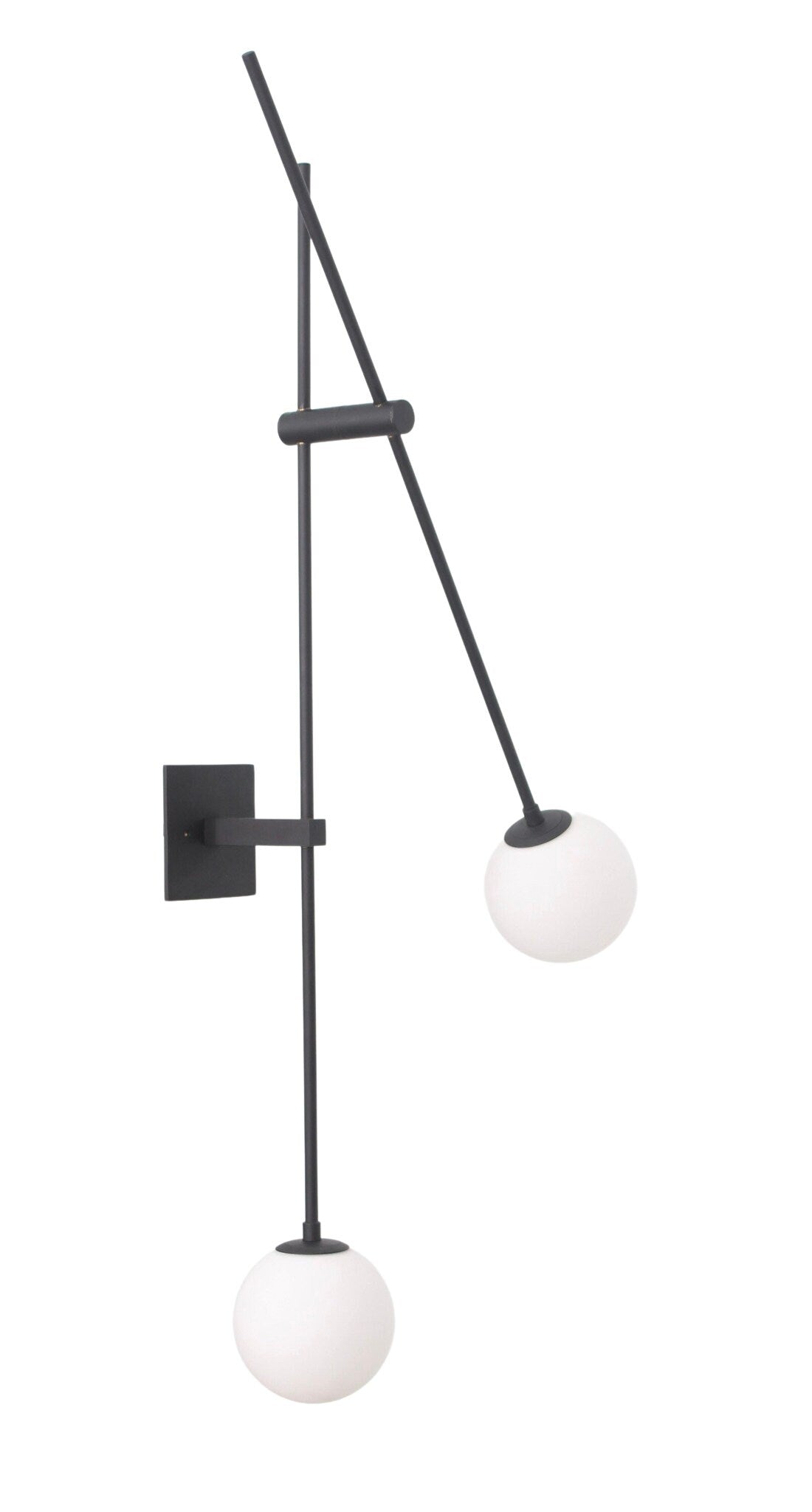 2 Light globe Wall Modern Raw Brass Sputnik chandelier light Fixture