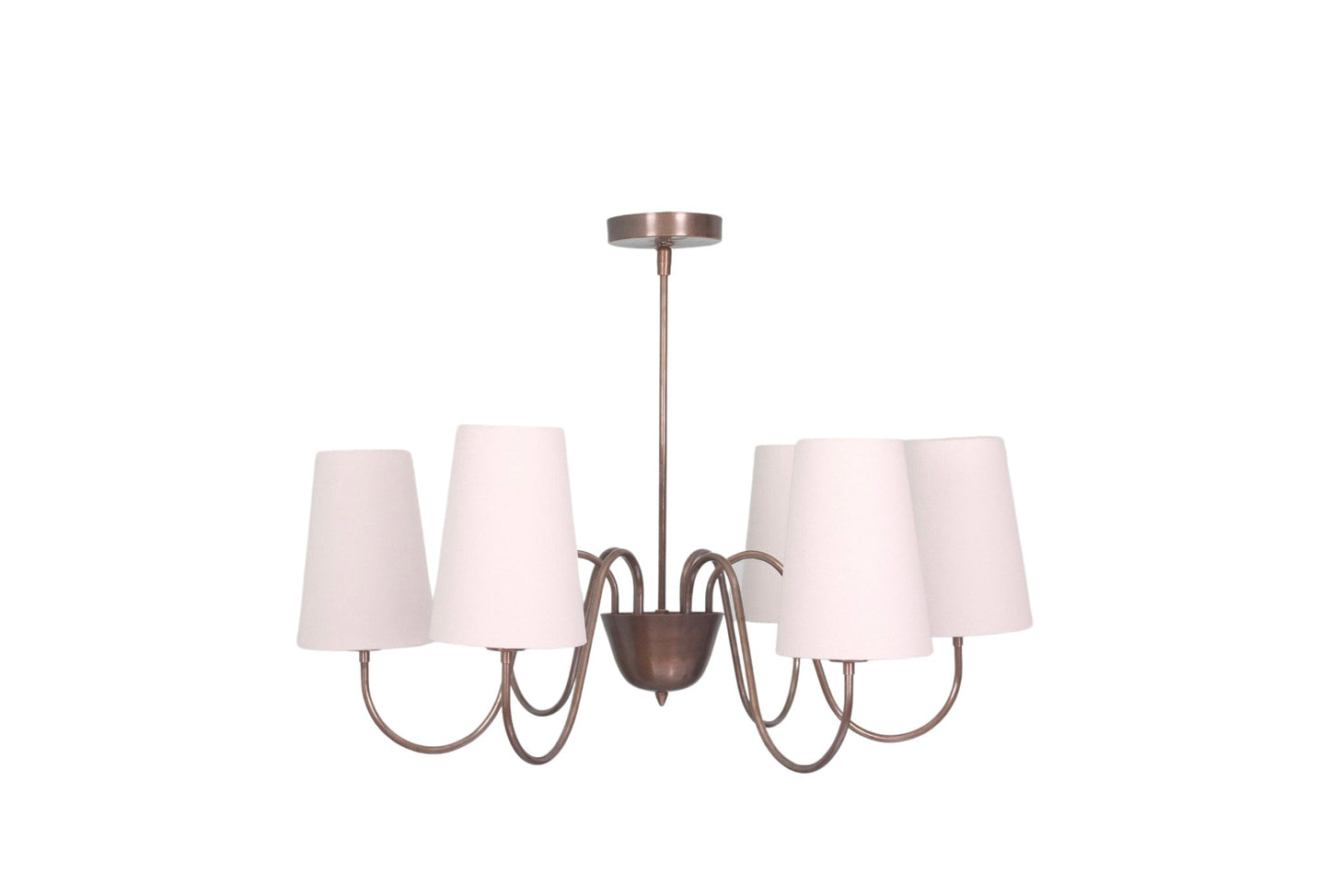6 Light Art Deco Raw Brass chandelier light Fixture
