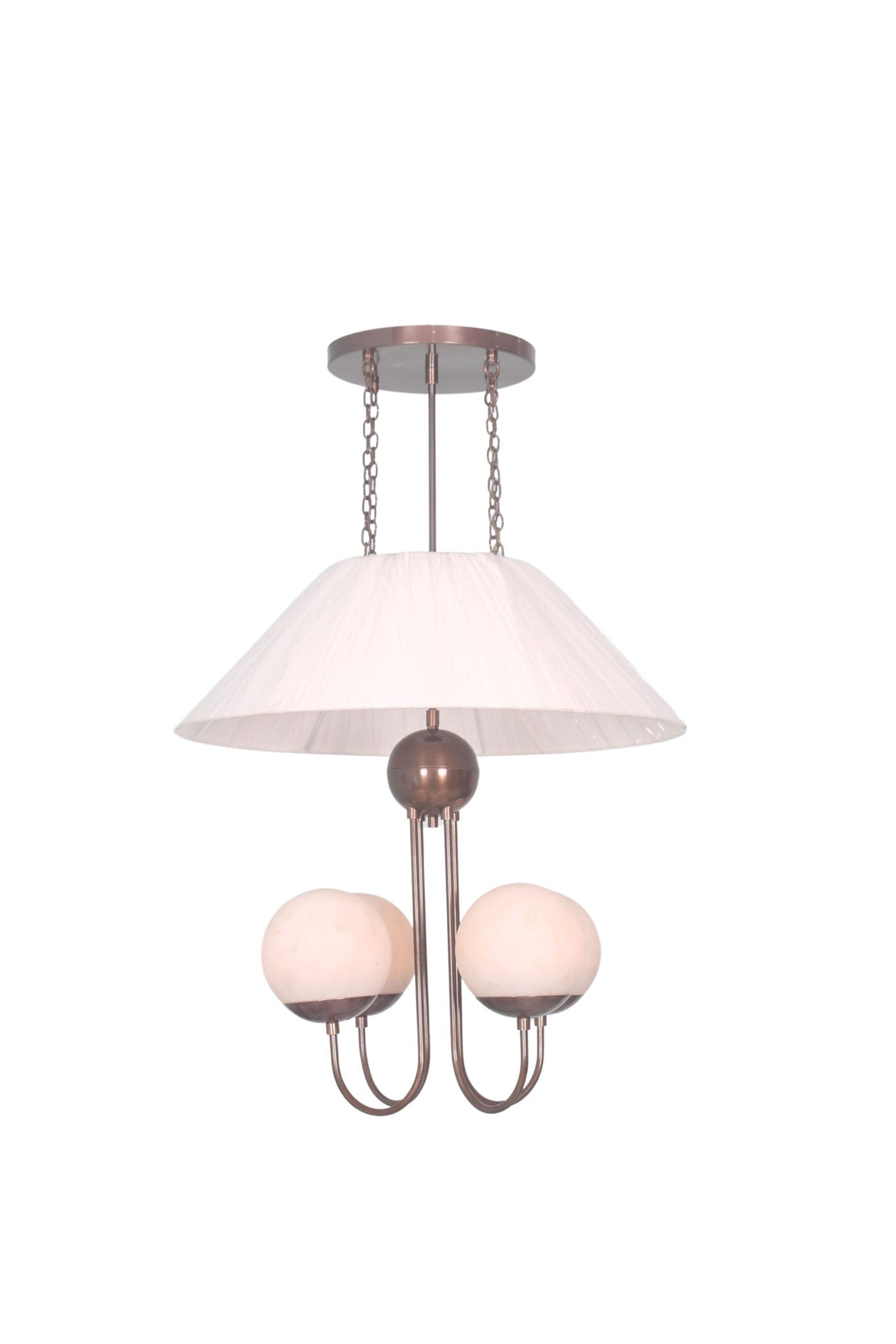 4 Light Globe Art Deco Raw Brass chandelier light Fixture