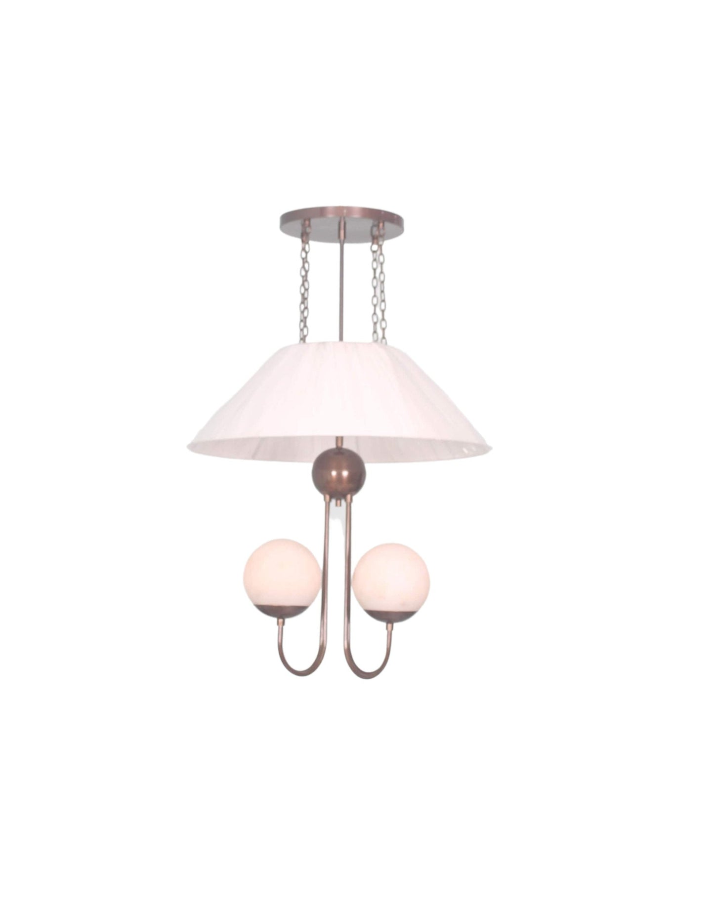 4 Light Globe Art Deco Raw Brass chandelier light Fixture