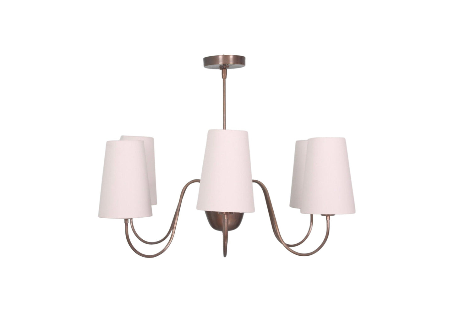 6 Light Art Deco Raw Brass chandelier light Fixture