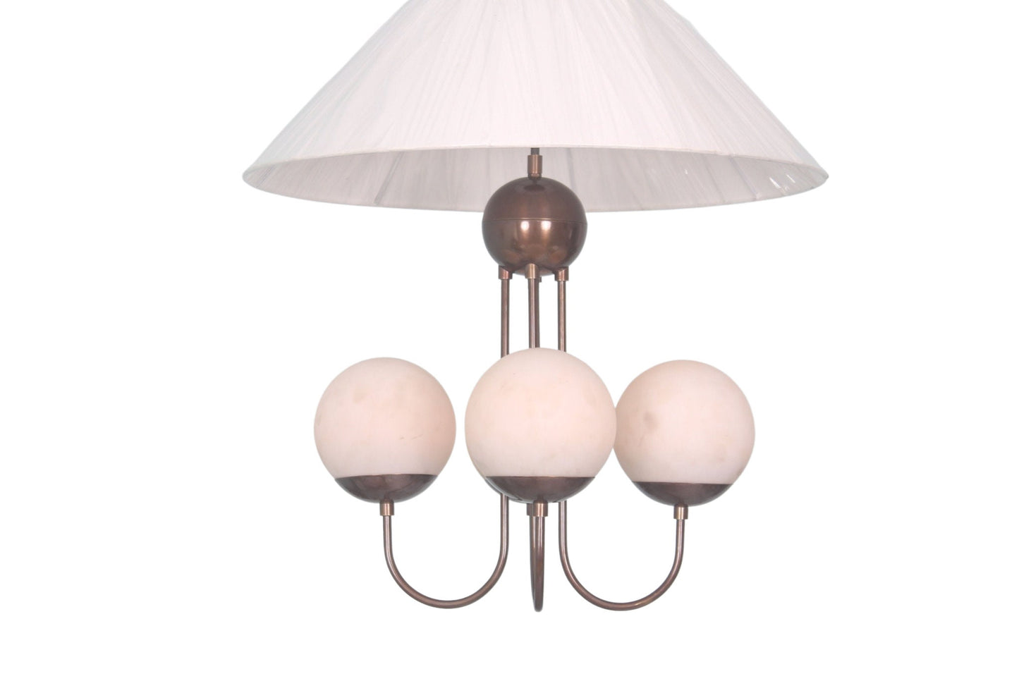 4 Light Globe Art Deco Raw Brass chandelier light Fixture