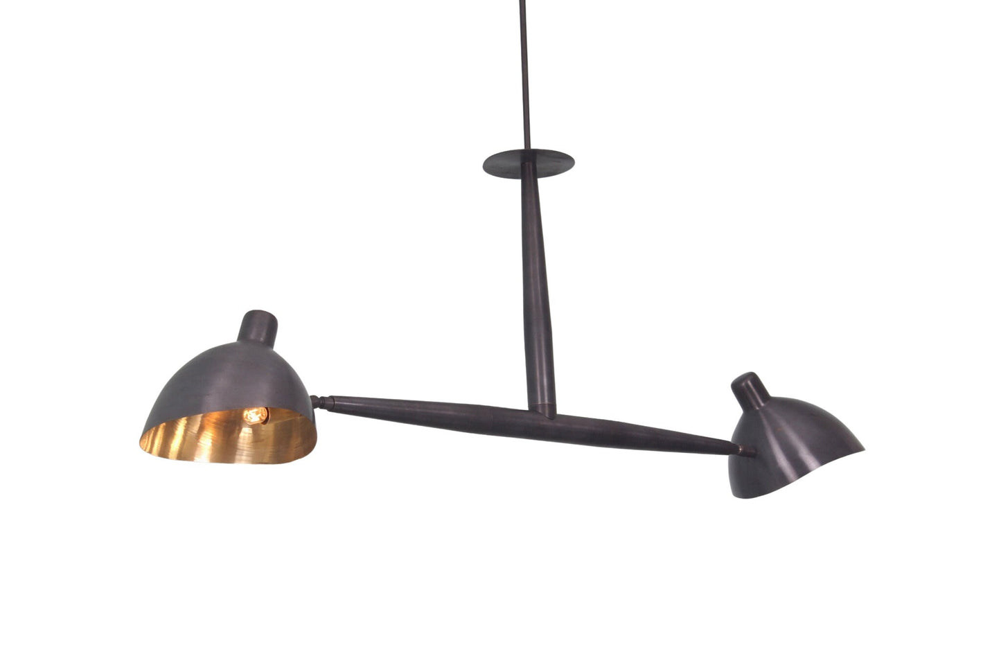 2 Light Vintage Raw Brass Sputnik chandelier light ' Fixture