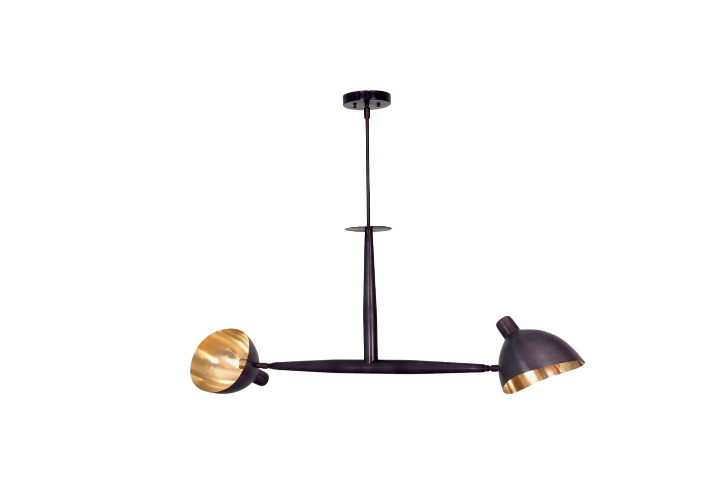 2 Light Vintage Raw Brass Sputnik chandelier light ' Fixture