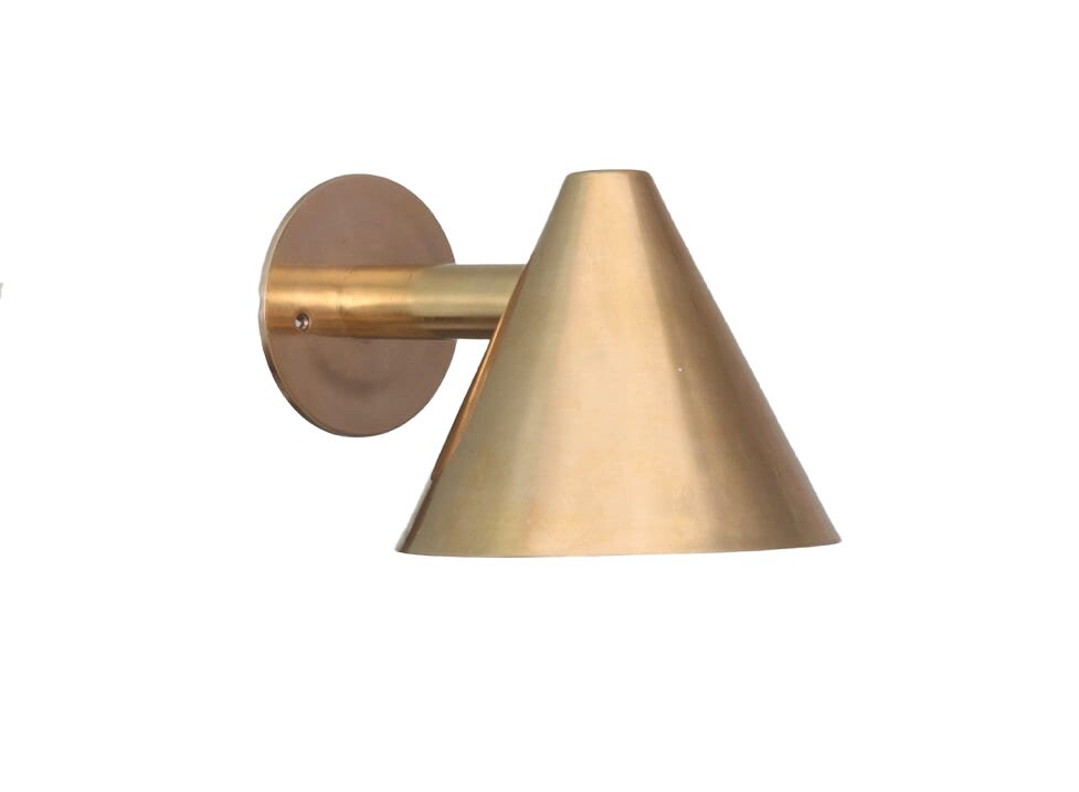 1 Light Cone Handmade Vintage Wall Mid Century Modern Raw Brass Sputnik chandelier light Fixture