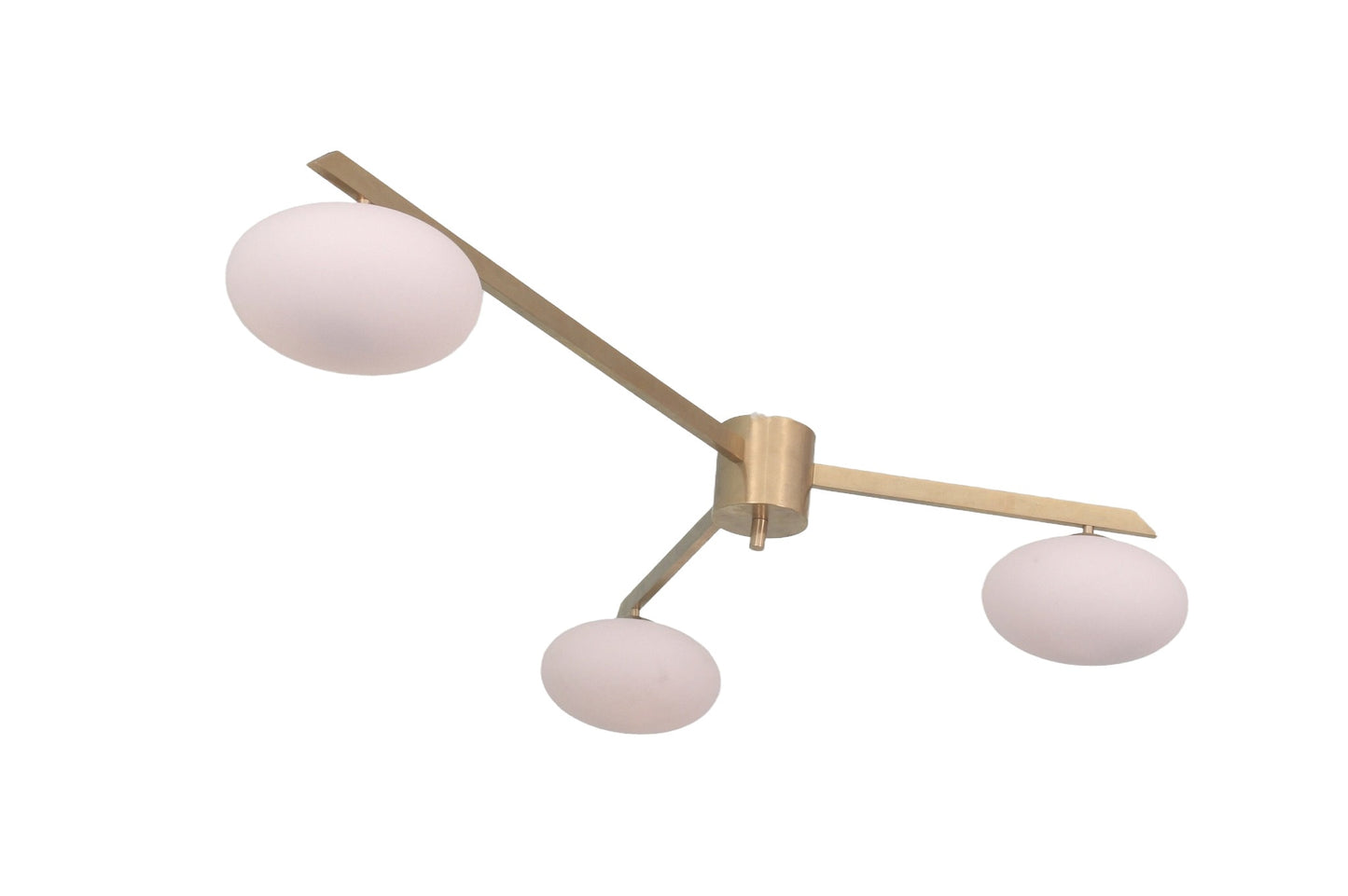 3 Light Stilnovo Style Globe Mid Century Brass Sputnik chandelier light Fixture