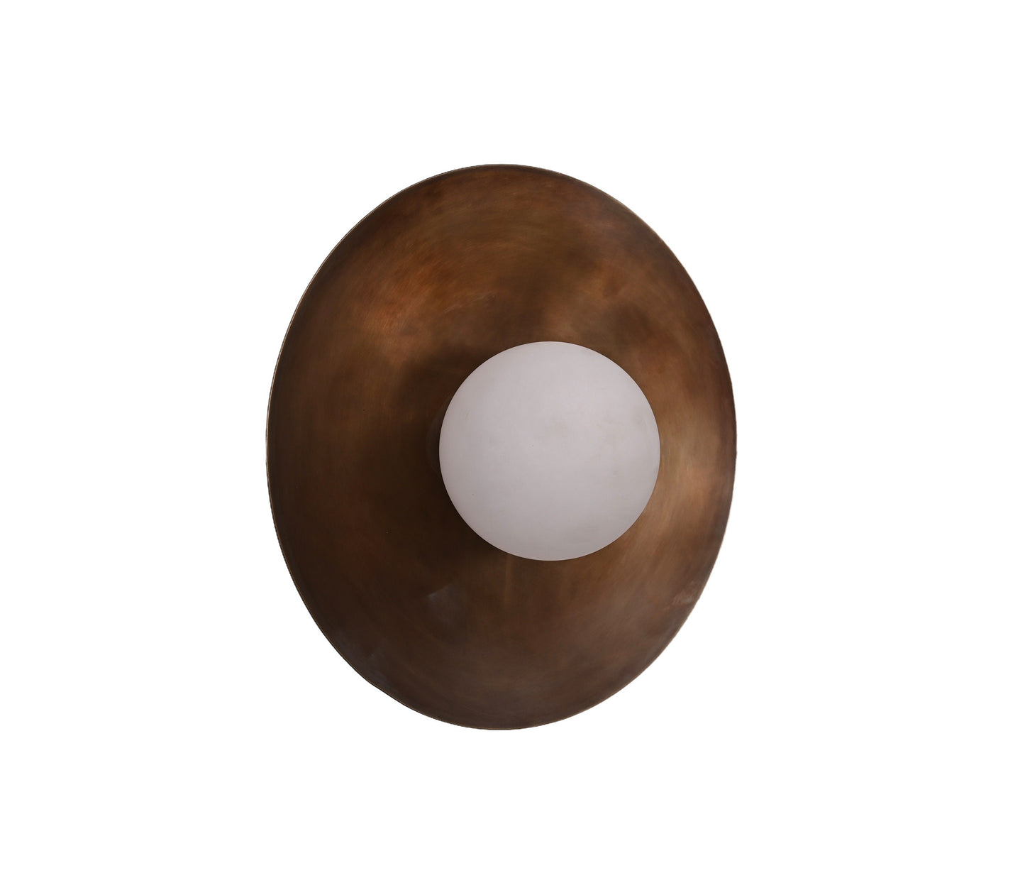 a white ball is in the middle of a brown bowl
