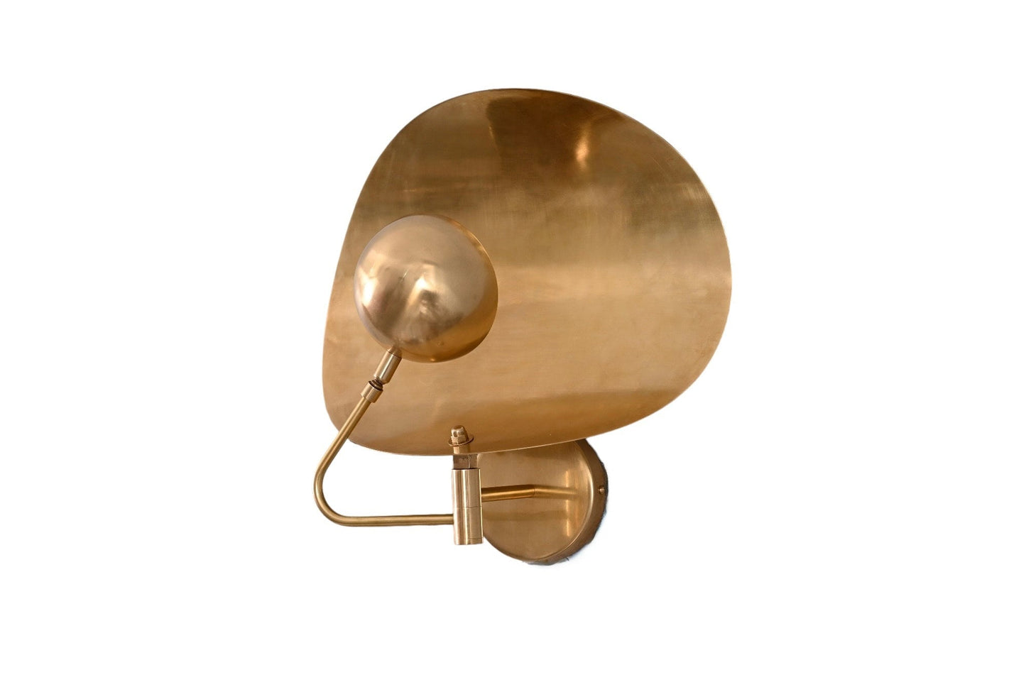 1 Light Curved Arm Shades Handmade Vintage Wall Mid Century Modern Raw Brass Sputnik chandelier light Fixture