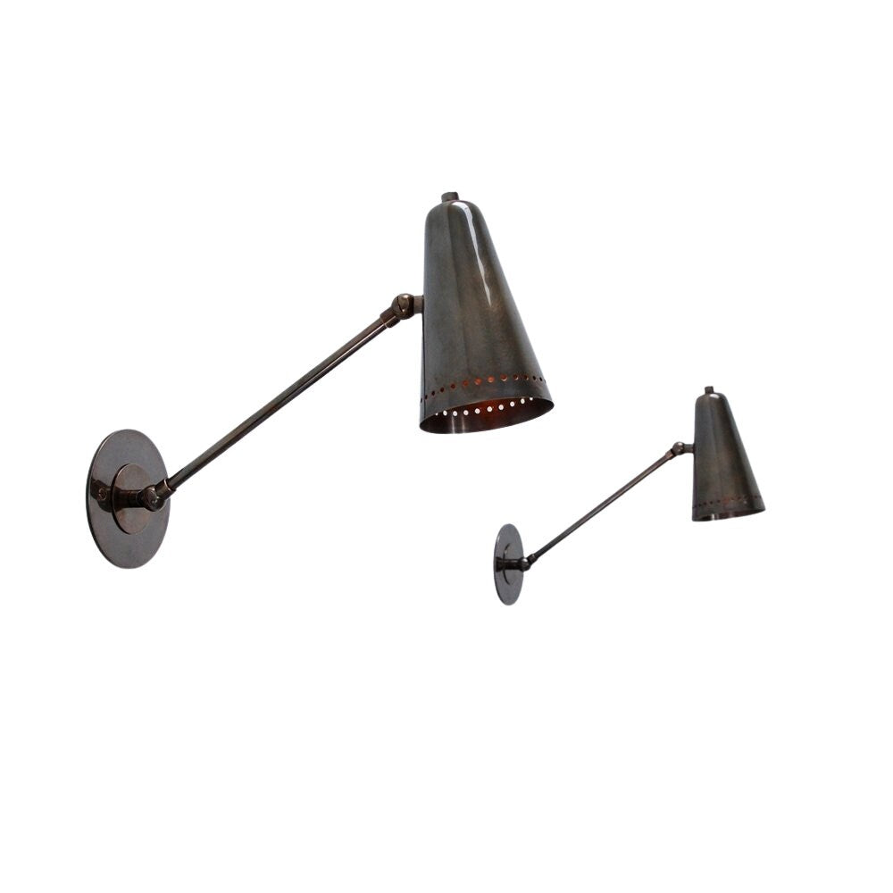 A pair of 2x 1 light Short Wall Mid Century Modern Raw Brass Sputnik chandelier light Fixture