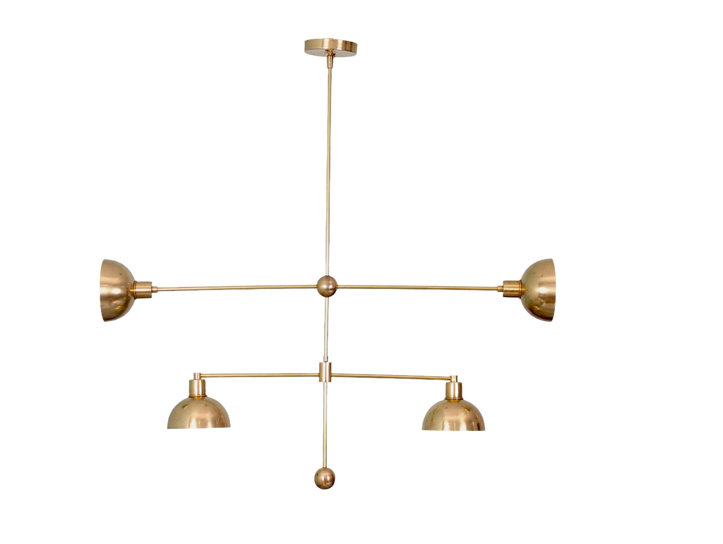 4 Light Modern Raw Brass chandelier light Fixture