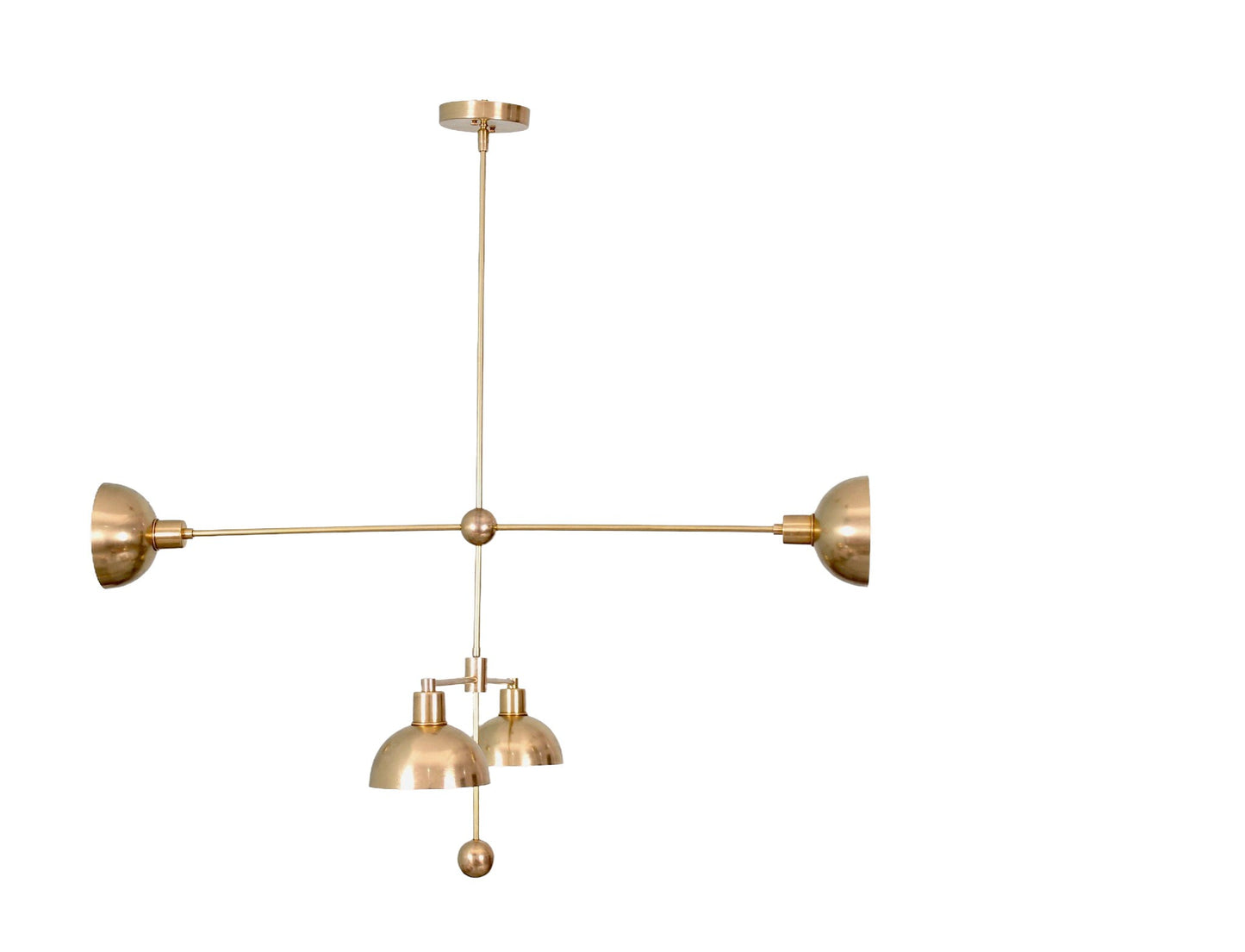 4 Light Modern Raw Brass chandelier light Fixture