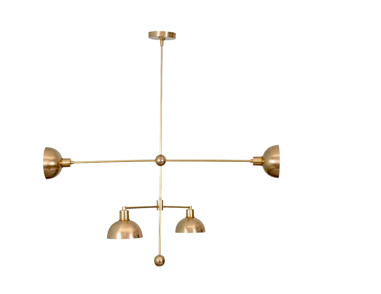 4 Light Modern Raw Brass chandelier light Fixture