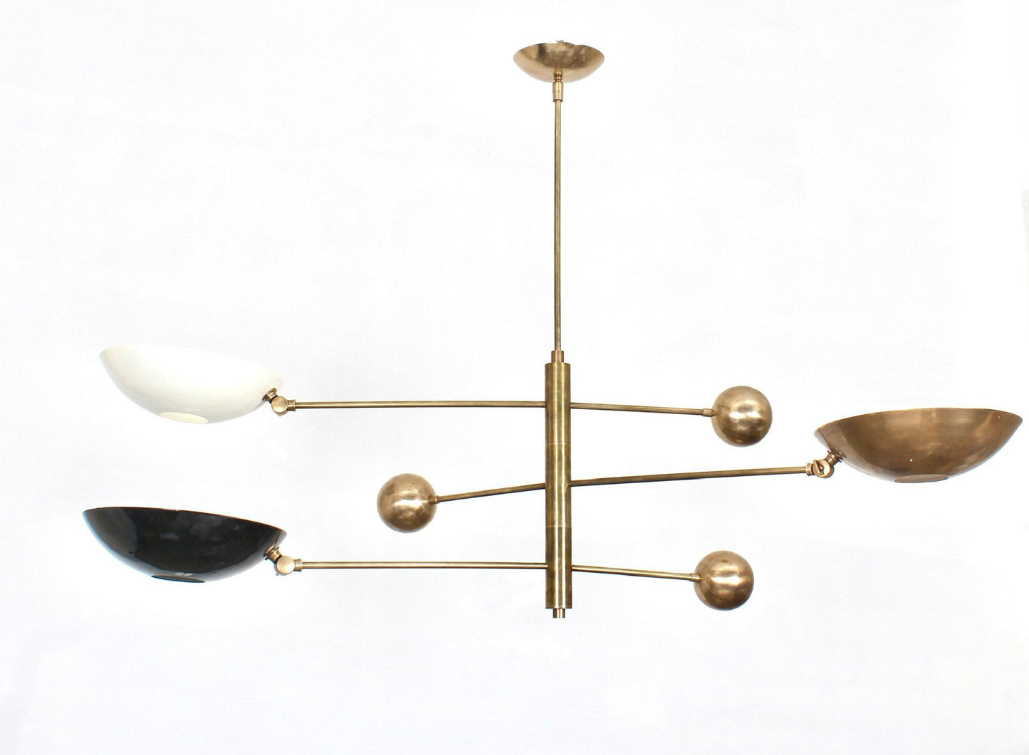 3 Light Pendant Mid Century Modern Raw Brass Sputnik chandelier light Fixture