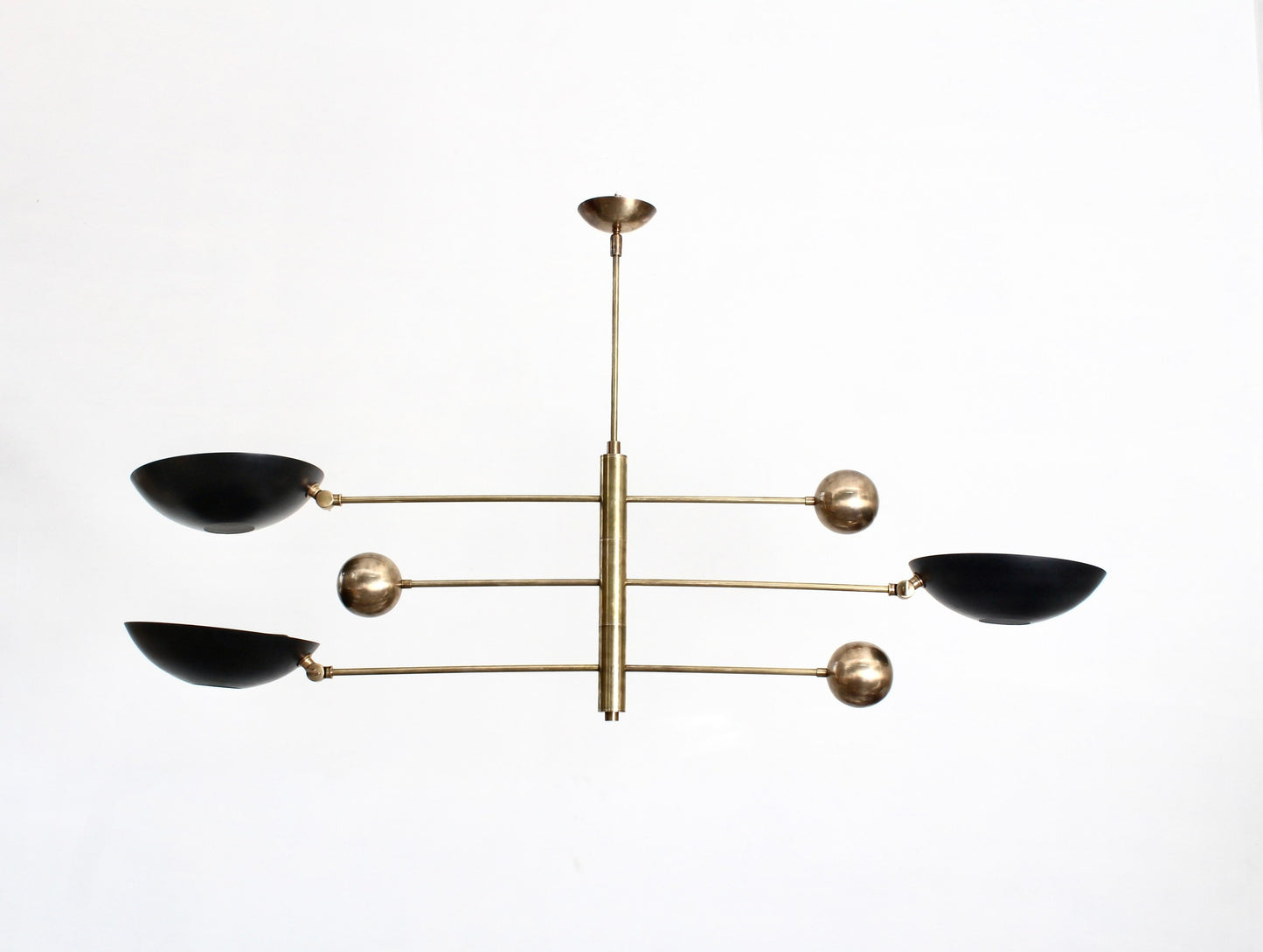 3 Light Pendant Mid Century Modern Raw Brass Sputnik chandelier light Fixture