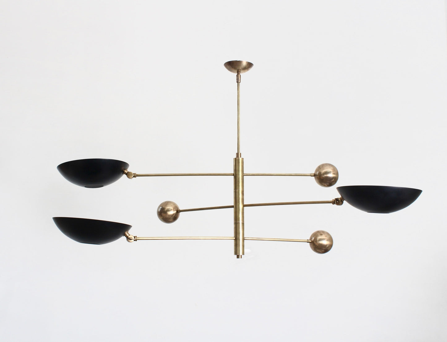 3 Light Pendant Mid Century Modern Raw Brass Sputnik chandelier light Fixture