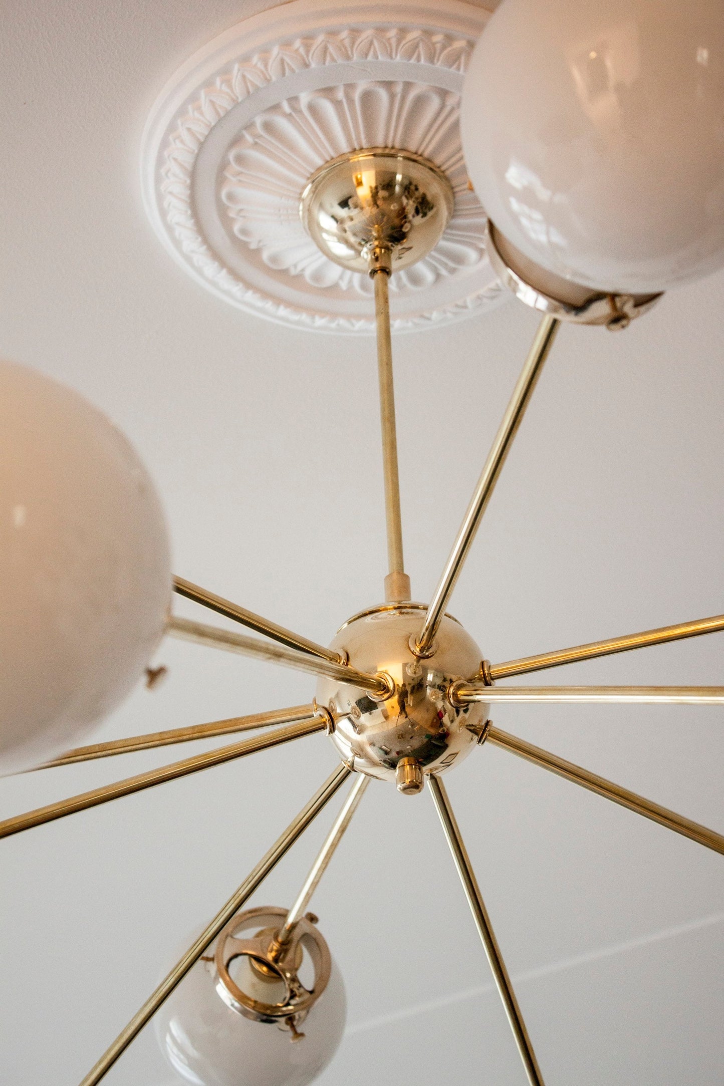 12 Light Globe Mid Century Brass Sputnik chandelier light Fixture