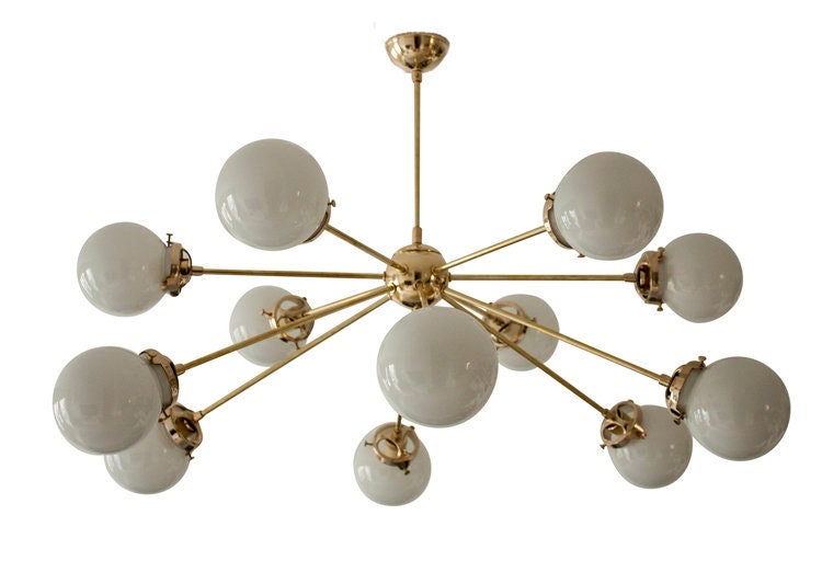 12 Light Globe Mid Century Brass Sputnik chandelier light Fixture