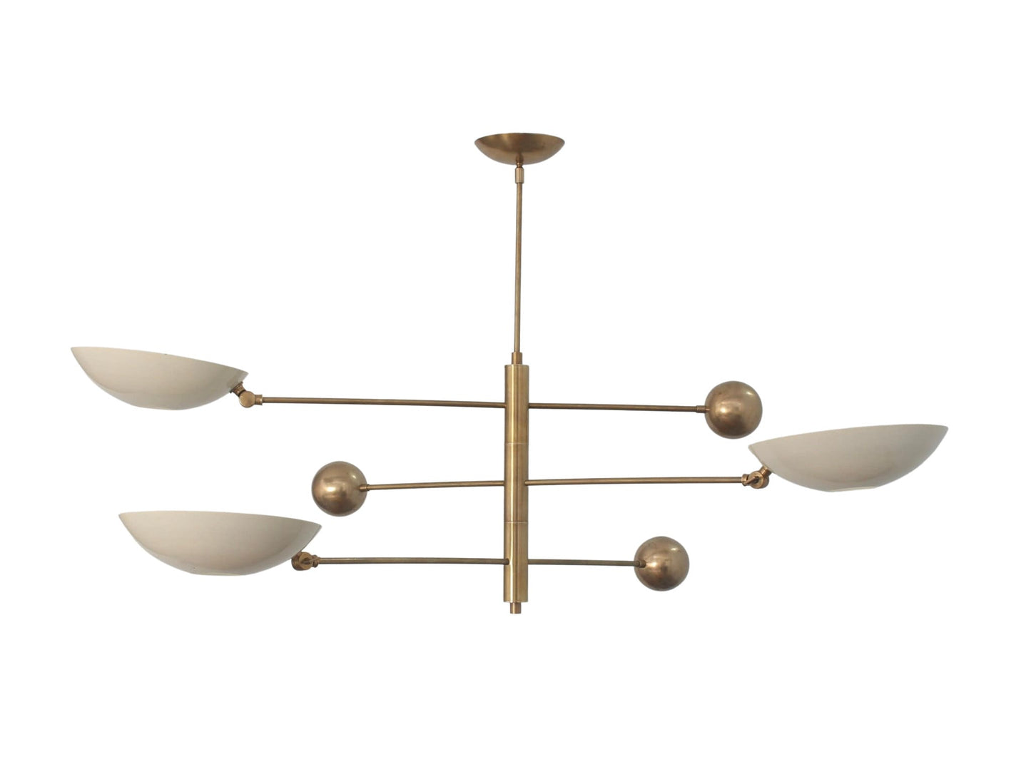 3 Light Pendant Mid Century Modern Raw Brass Sputnik chandelier light Fixture