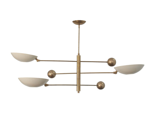 3 Light Pendant Mid Century Modern Raw Brass Sputnik chandelier light Fixture