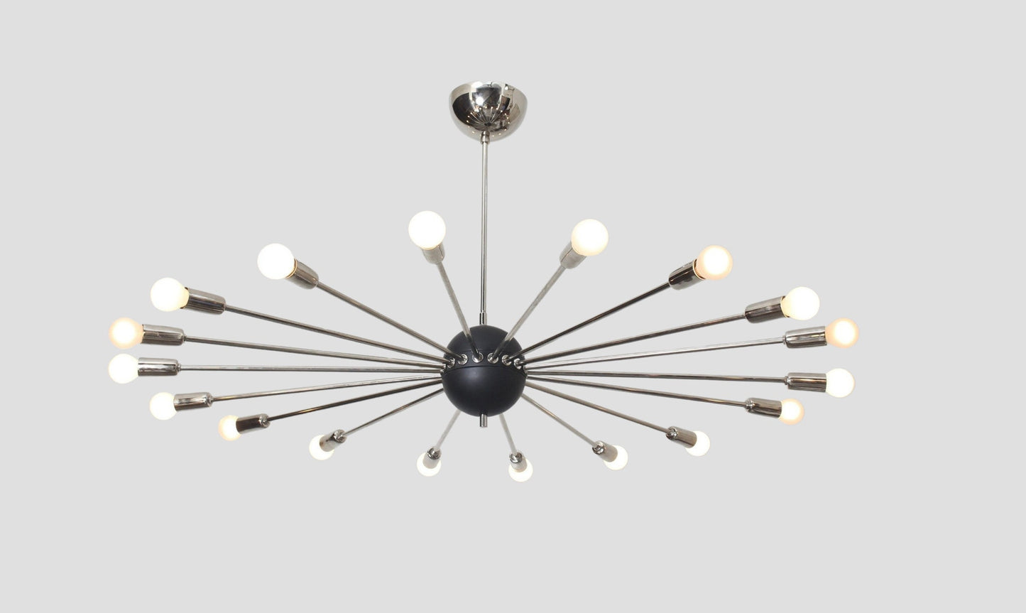 18 Light Mid Century Brass Sputnik chandelier light Fixture