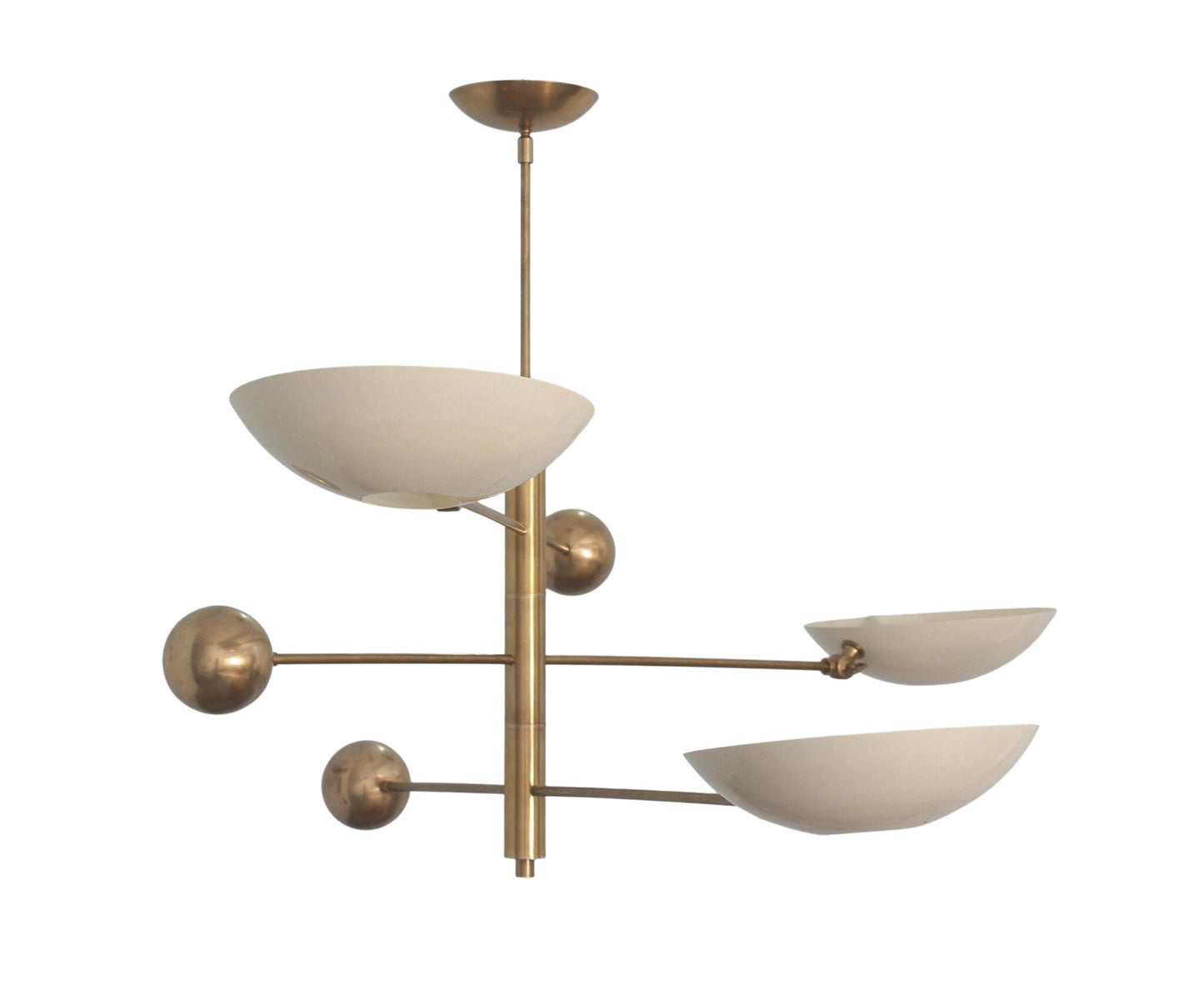 3 Light Pendant Mid Century Modern Raw Brass Sputnik chandelier light Fixture